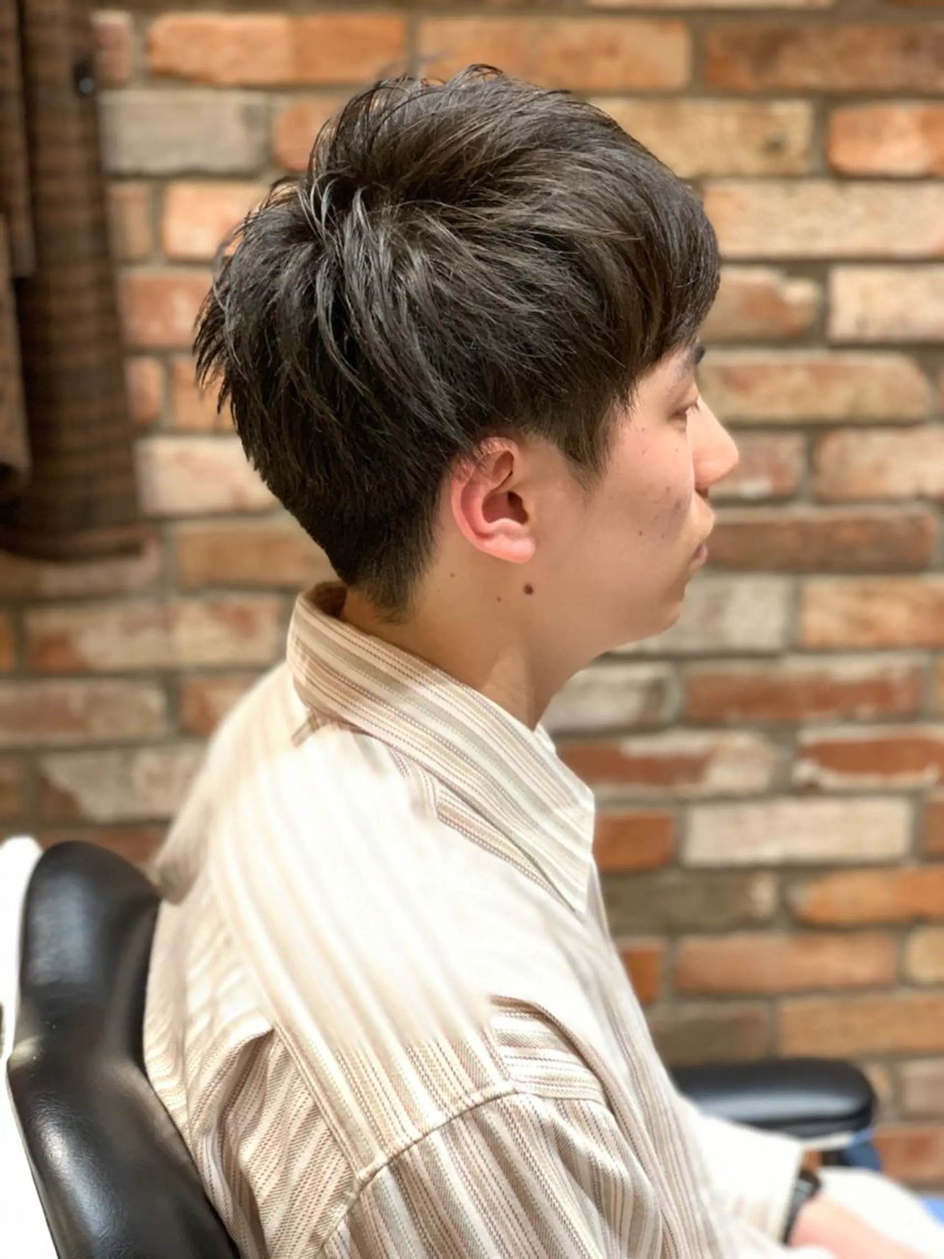 ミディアム メンズ HIROGINZAプレミアムバーバー赤坂店所属・田中 千恩のヘアスタイル