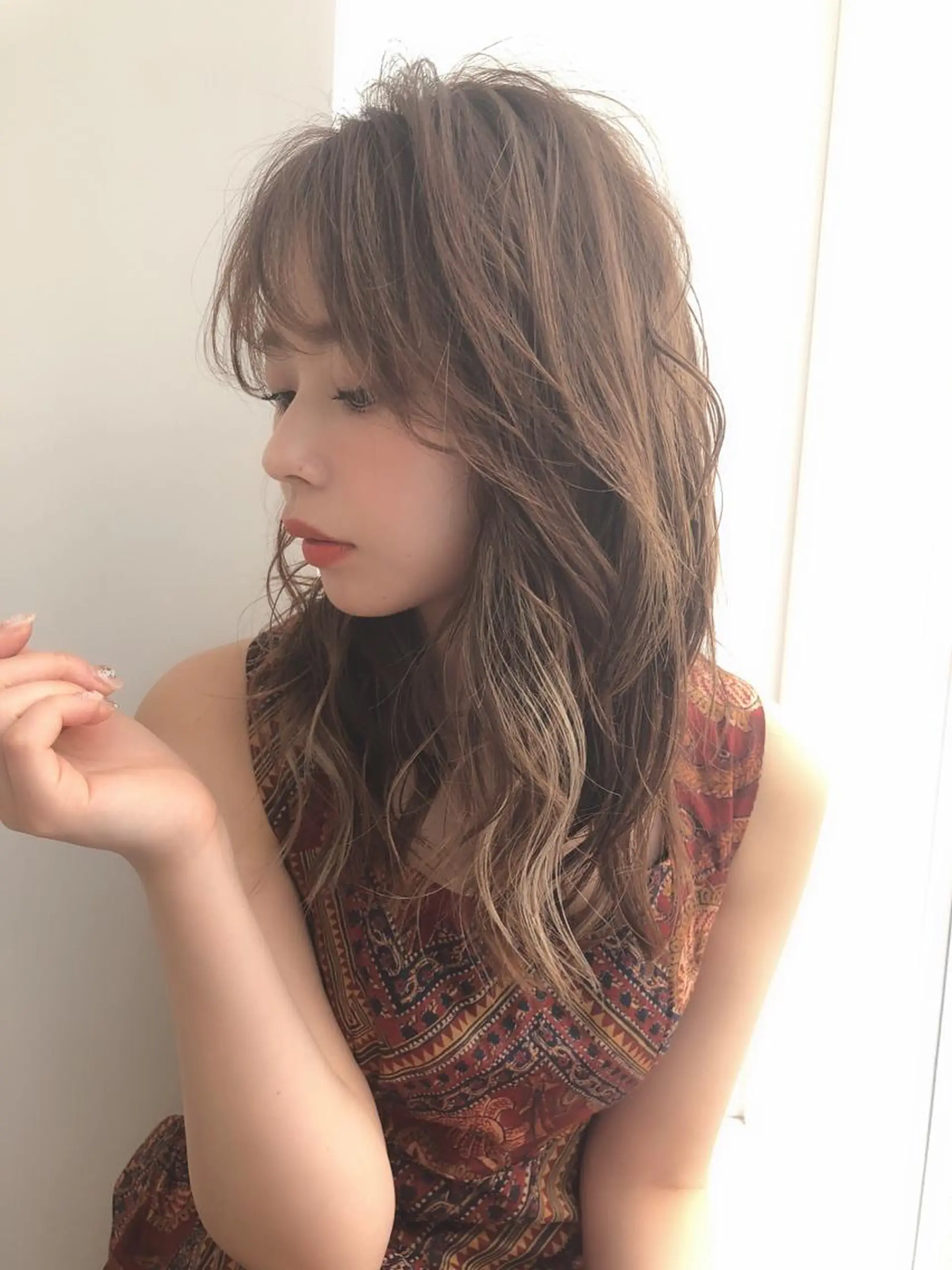 ミディアム シールエクステ エクステ ハイライト Hair mission【ヘアーミッション】心斎橋所属・エクステ／レイヤー 落合/心斎橋のヘアスタイル