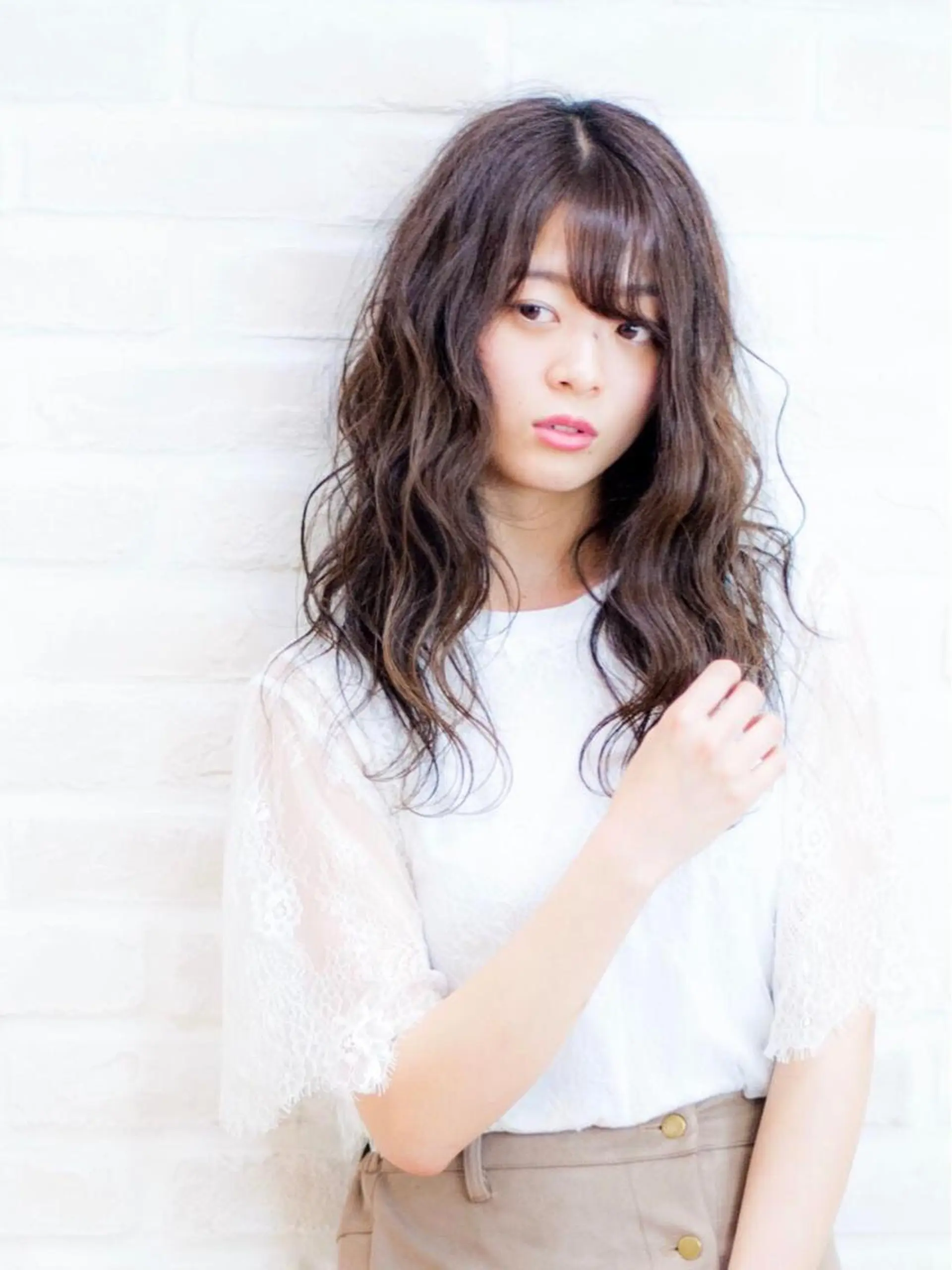 ロング カラー ブラウンカラー モカブラウン カット ヘアカラー トリートメント ヘアセット Aujua ソムリエ 勝又舞夏のヘアスタイル