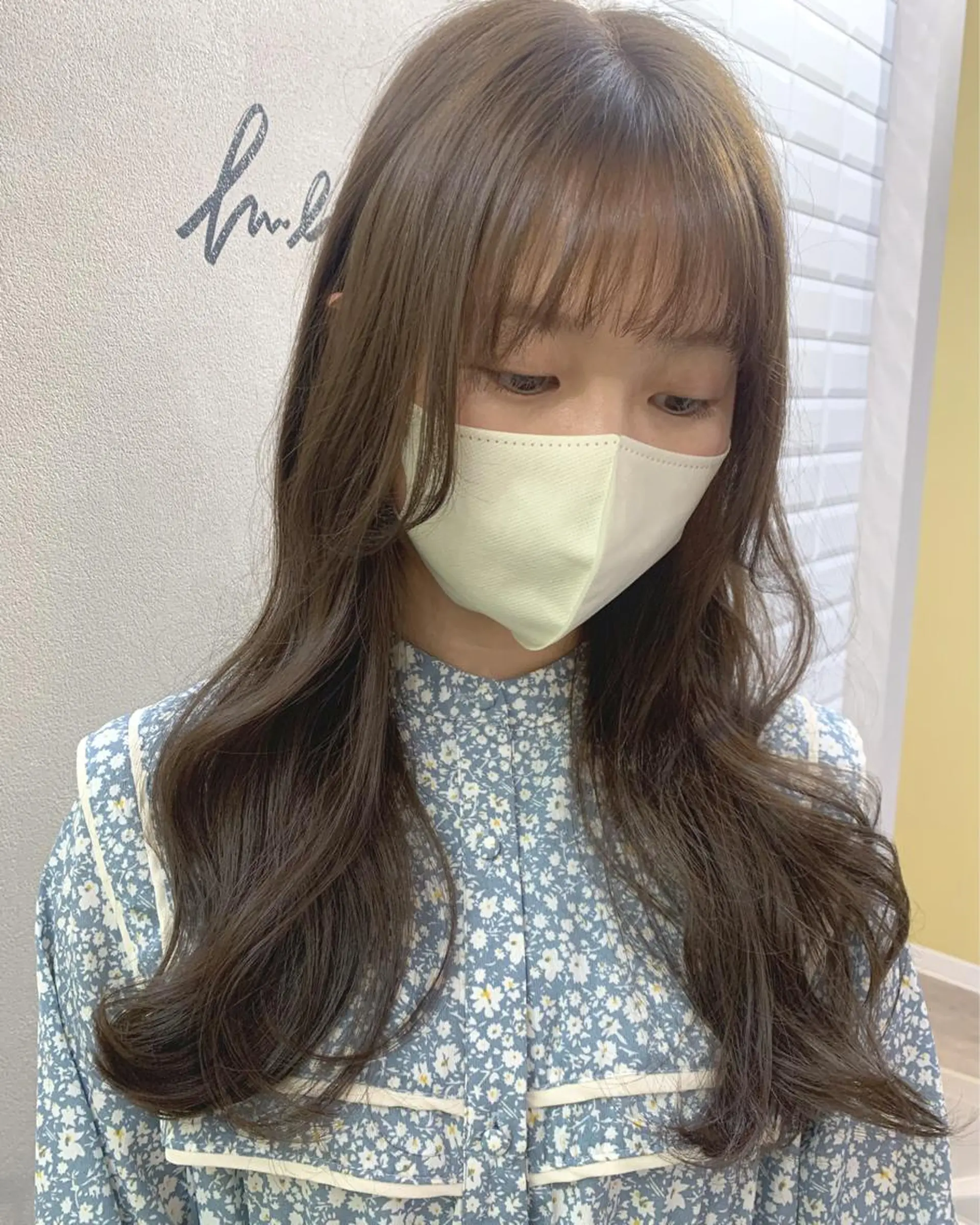 ロング カラー ブリーチ グレージュ ブリーチなしカラー カット ヘアカラー トリートメント hub hair レイヤー/透明感のヘアスタイル