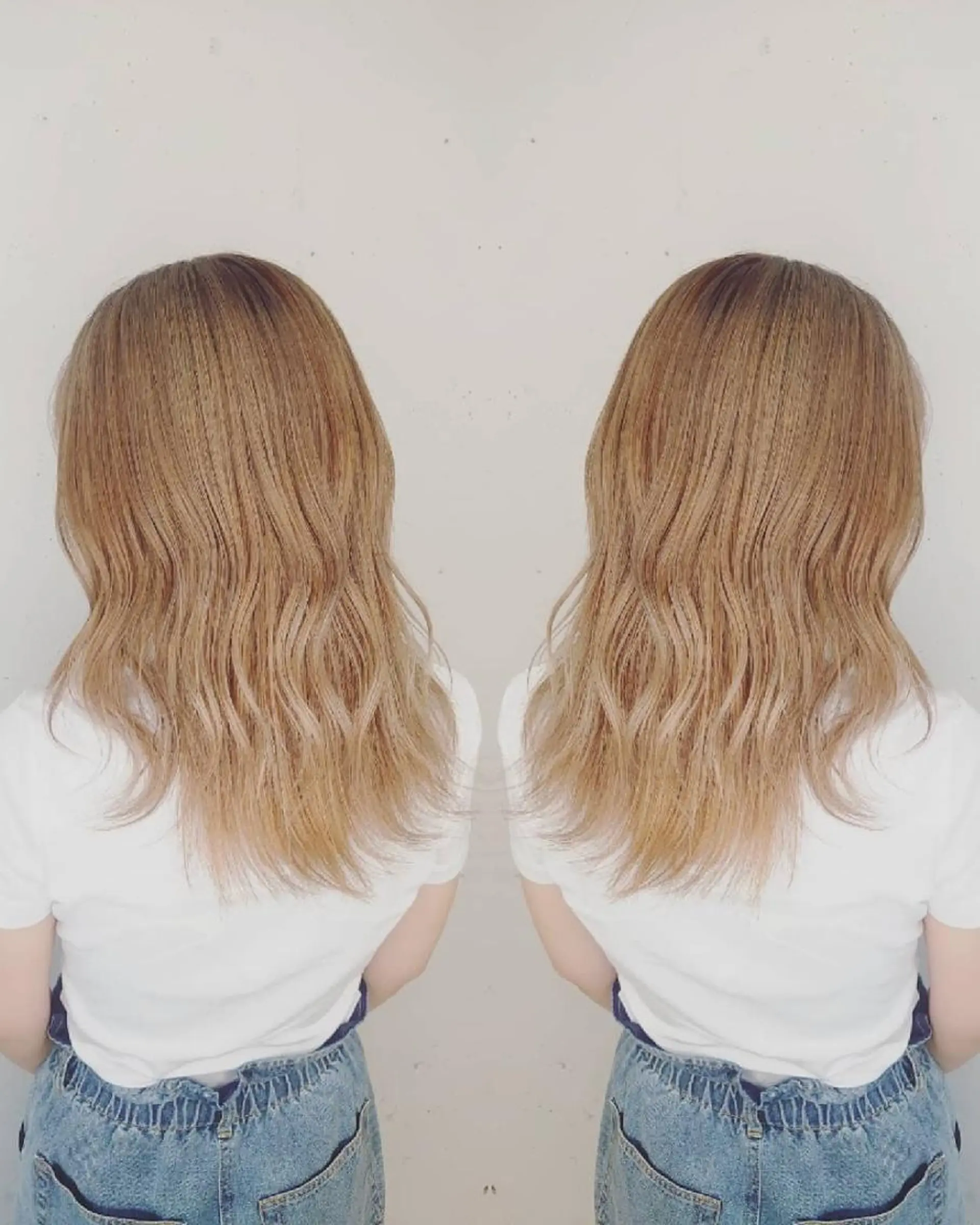 ミディアム カラー ベージュカラー ハイトーンカラー ミルクティーベージュ E Komo hair所属・Wow❕E Komo hair 永井一輝のヘアスタイル