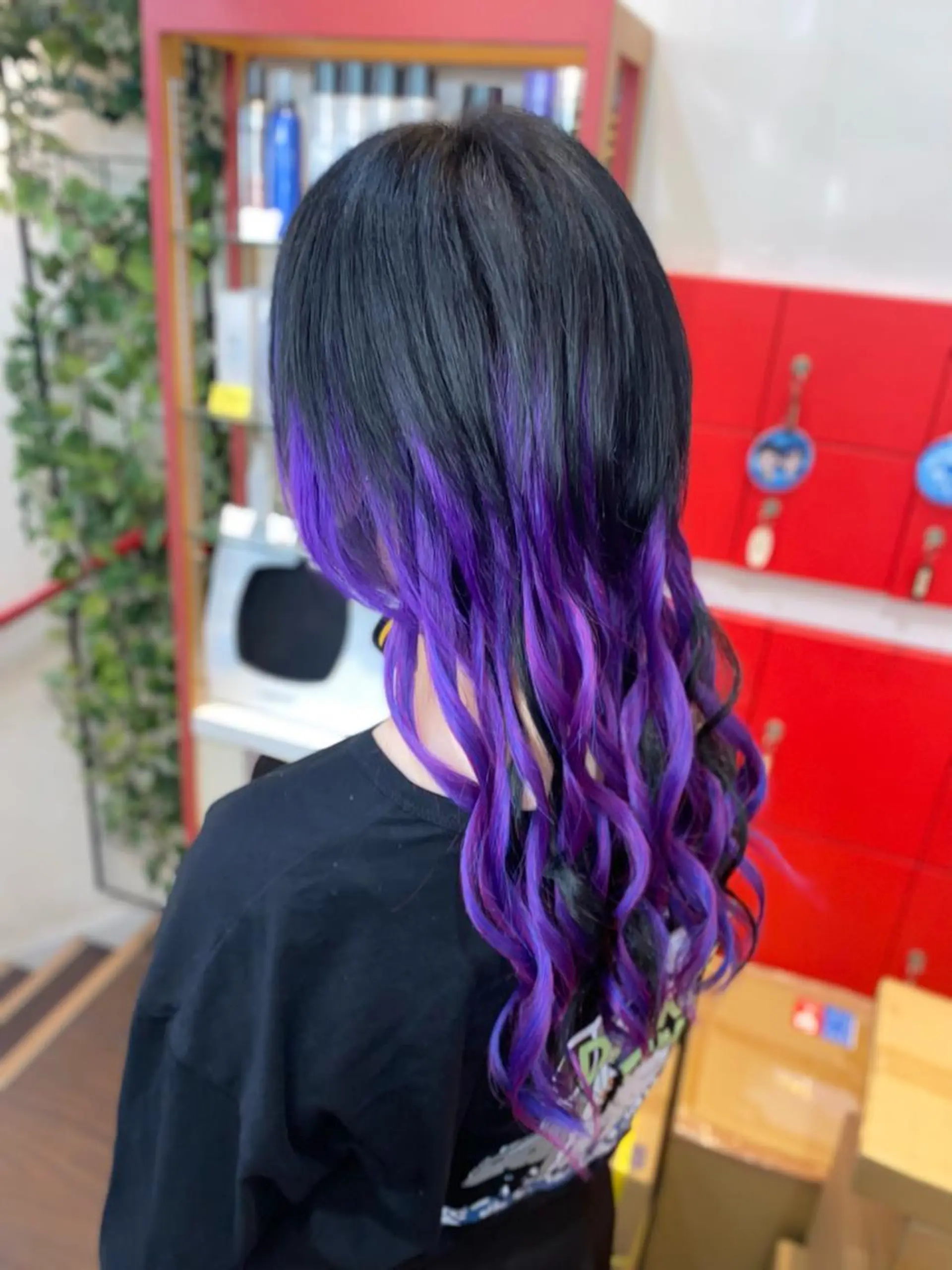 セミロング プルエクステ パープルカラー エクステ ゆぴ☾‪/推しカラー /ハイトーンのヘアスタイル