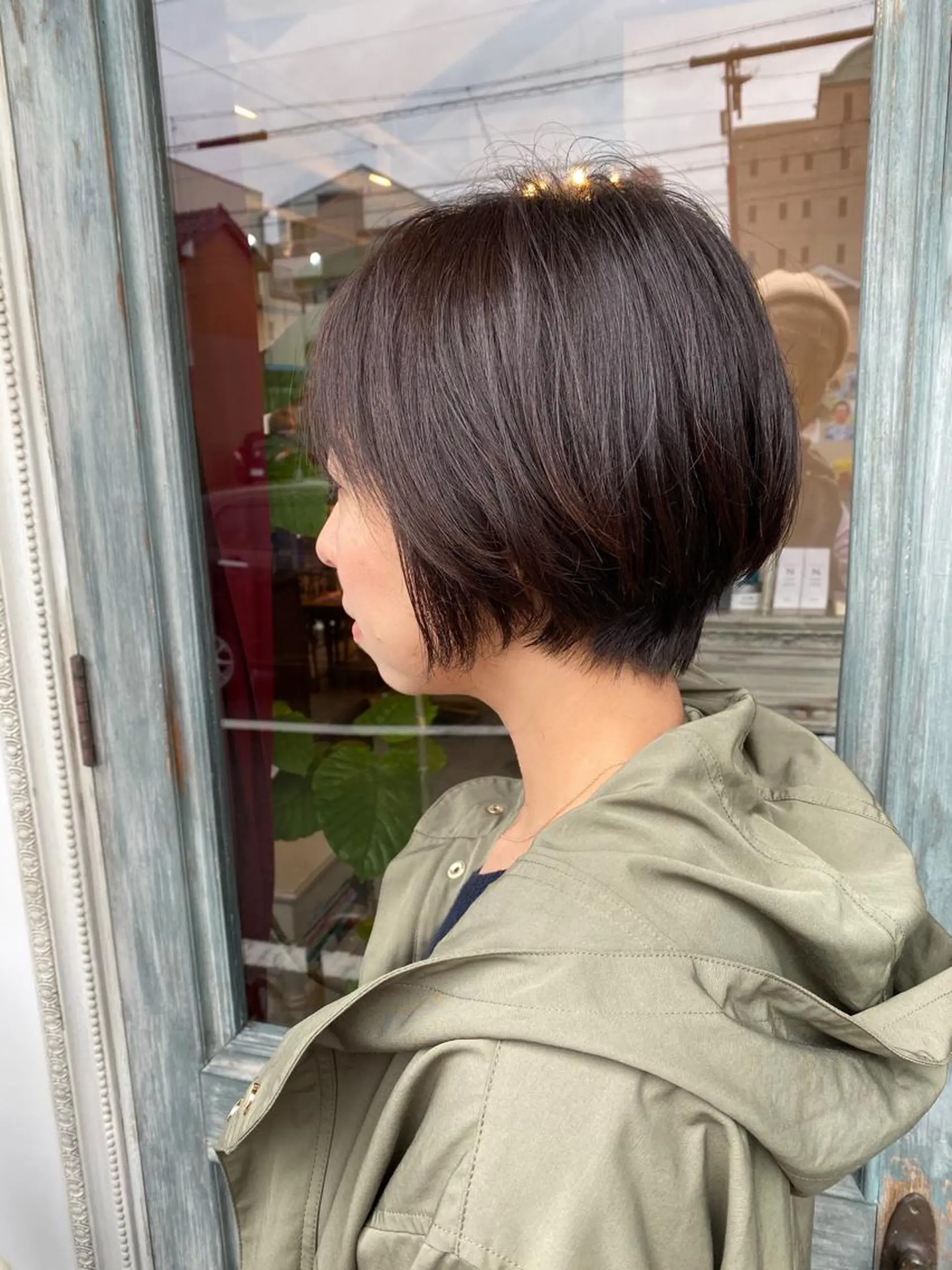 ショート カラー グレージュ marie-anne 浜松元目店のヘアスタイル