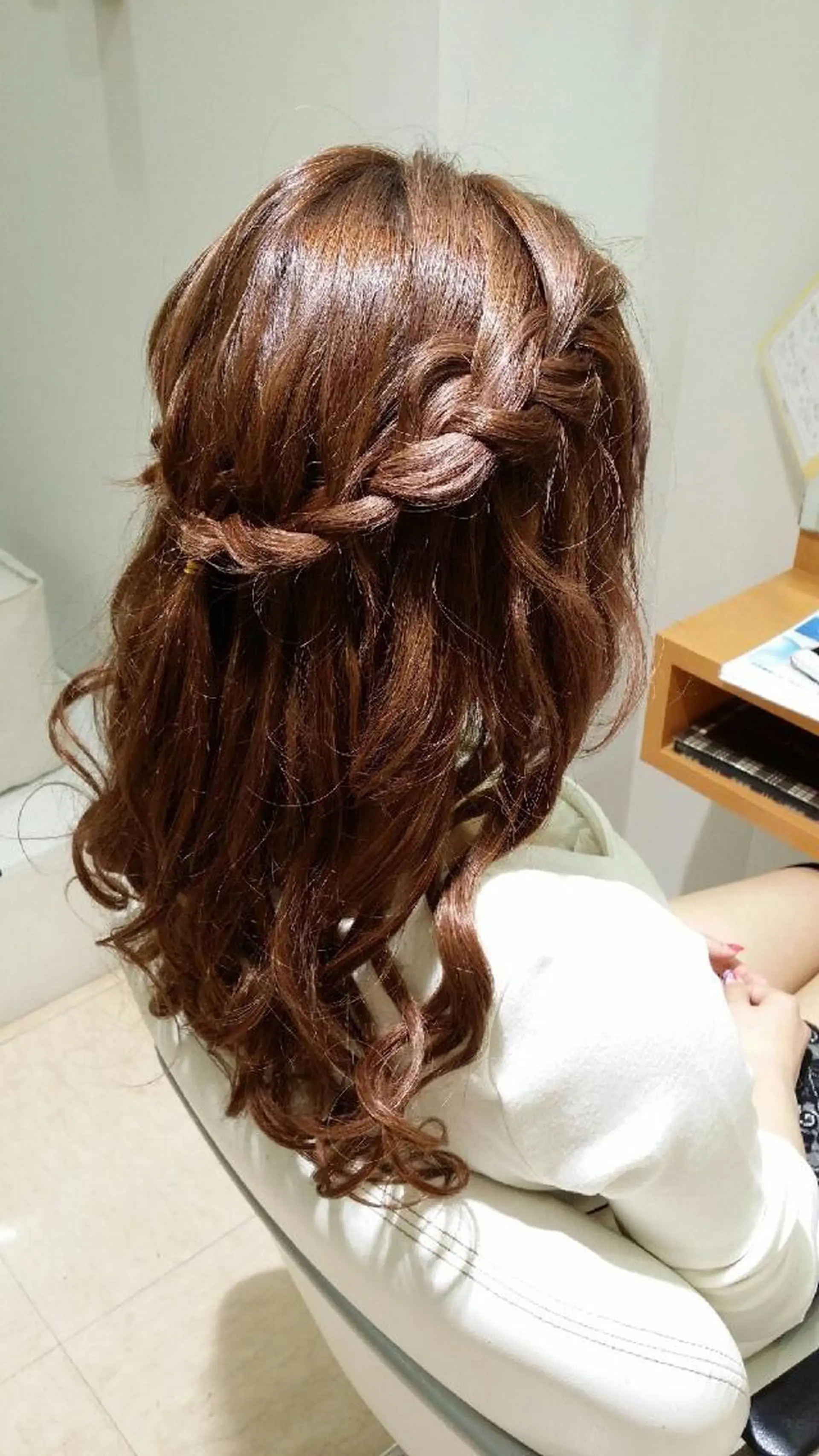 セミロング カラー ヘアアレンジ ハーフアップ きむえり/髪質改善 /セット/カラーのヘアスタイル