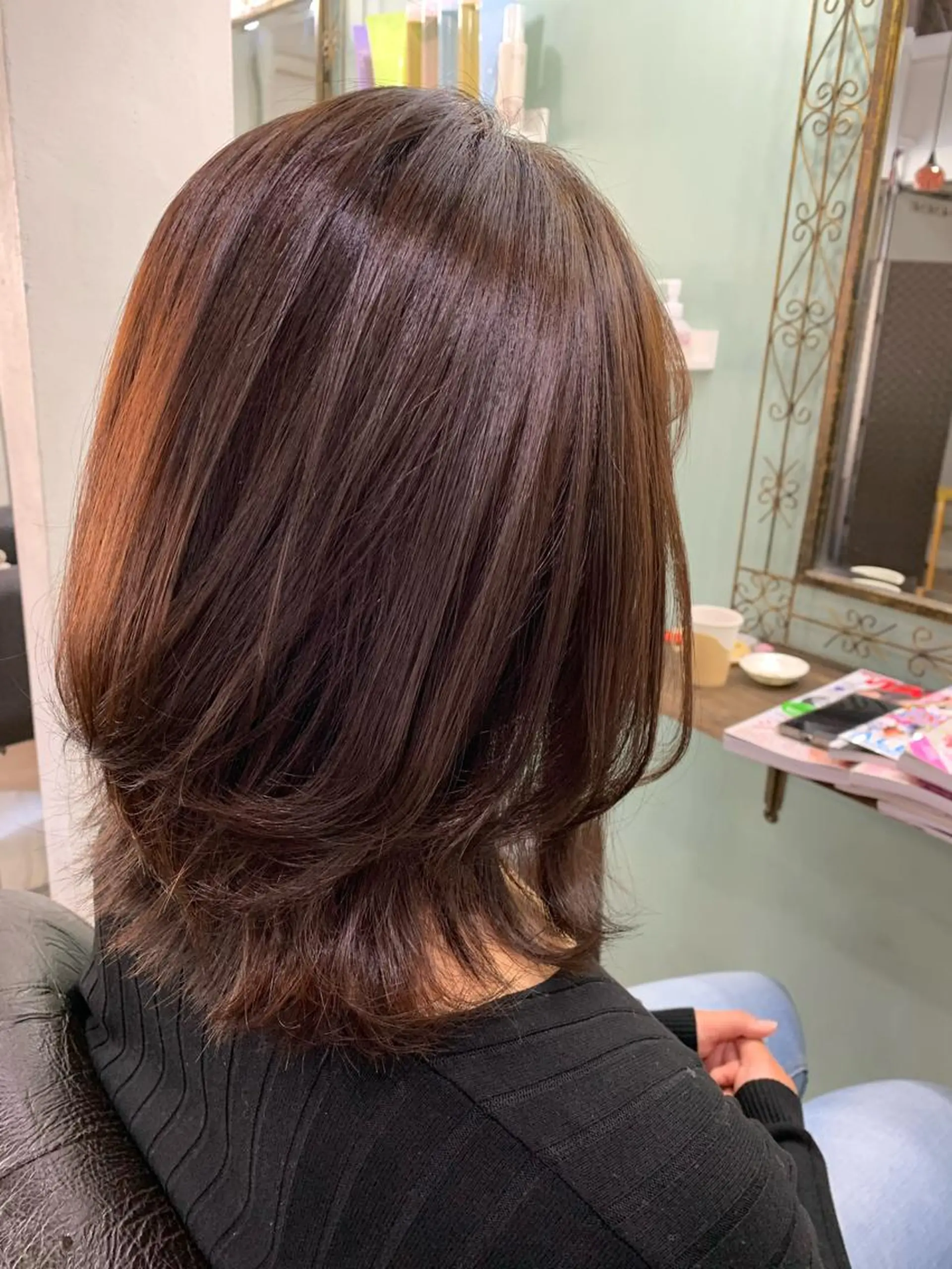 セミロング カラー パーマ R ri R takagiのヘアスタイル