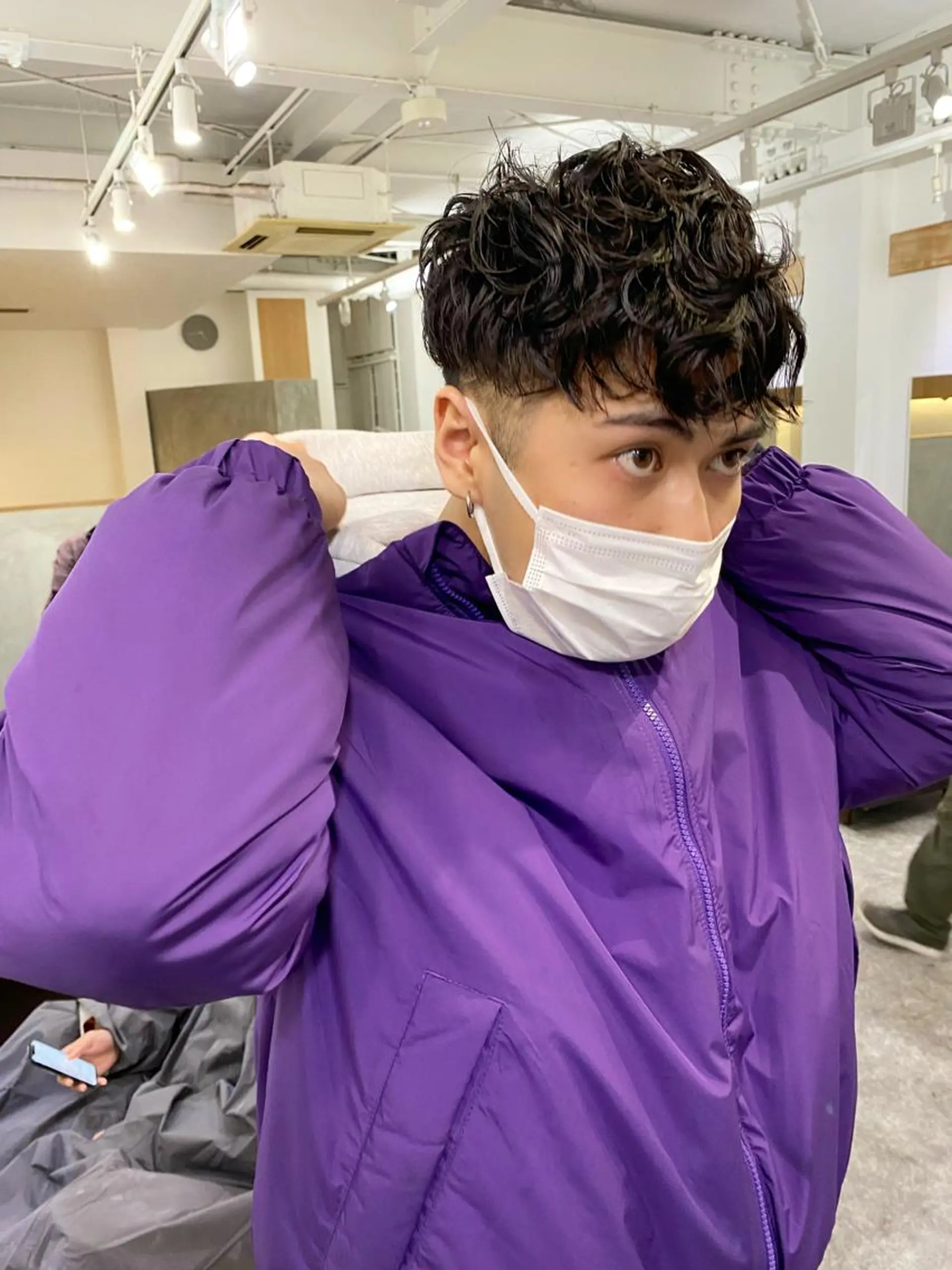 ショート メンズ メンズパーマ プードルパーマ 刈り上げ プードルパーマ 森貴裕/ベージュ/ パーマ/オリーブのヘアスタイル