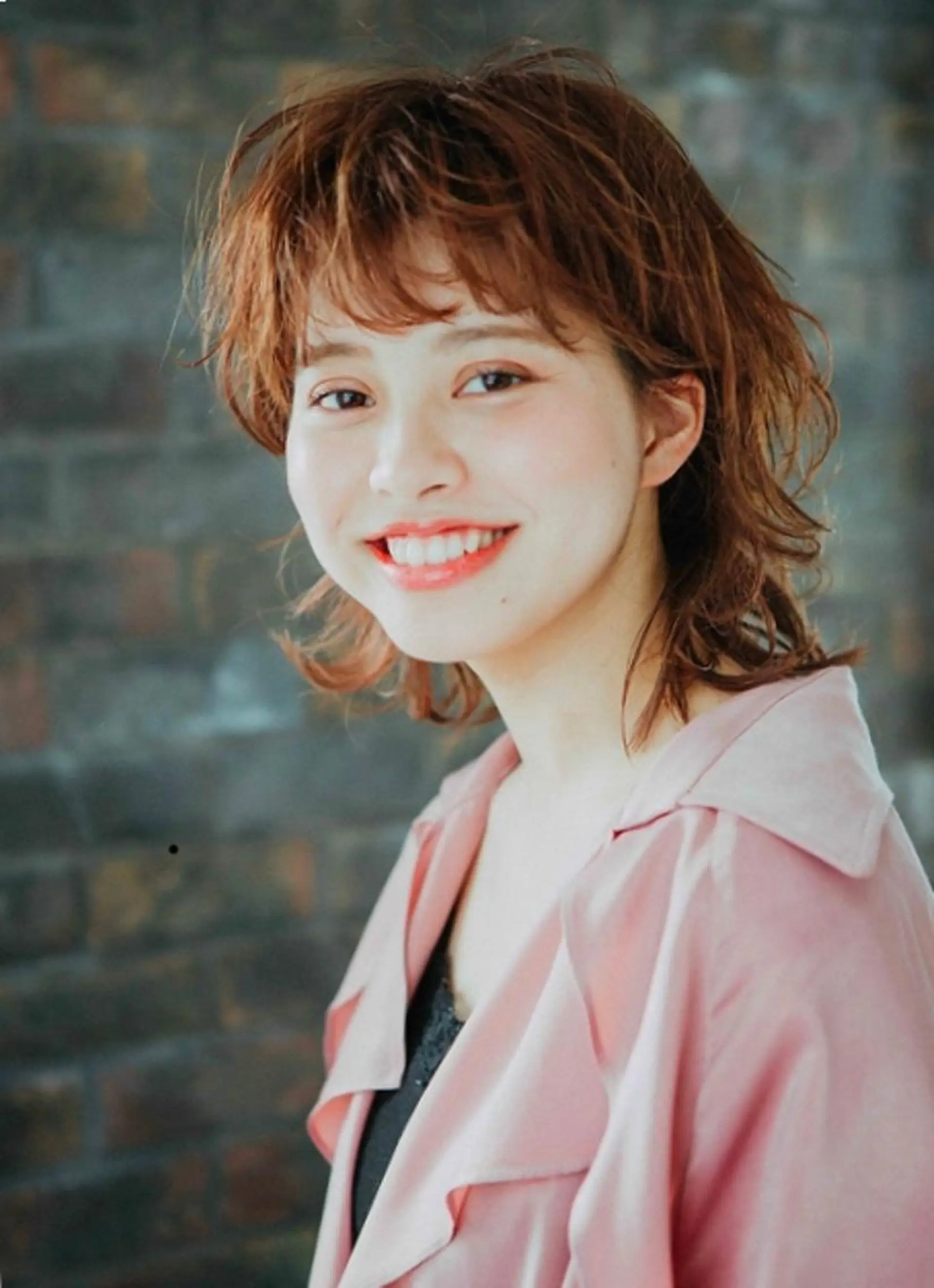 ミディアム カラー ブリーチ ブリーチなしカラー オレンジ ブリーチなしWカラー /酸性ストレート河本のヘアスタイル