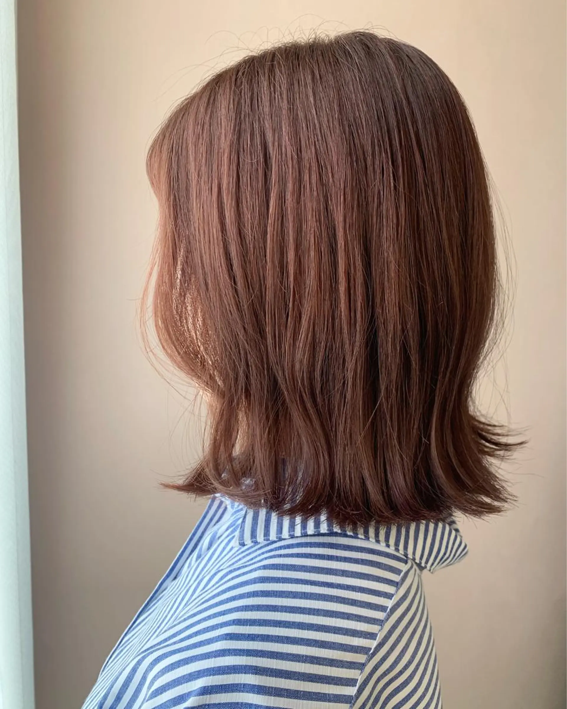 ミディアム カラー ベージュカラー ピンクカラー ピンクベージュ カット ヘアカラー トリートメント hub hair レイヤー/透明感のヘアスタイル