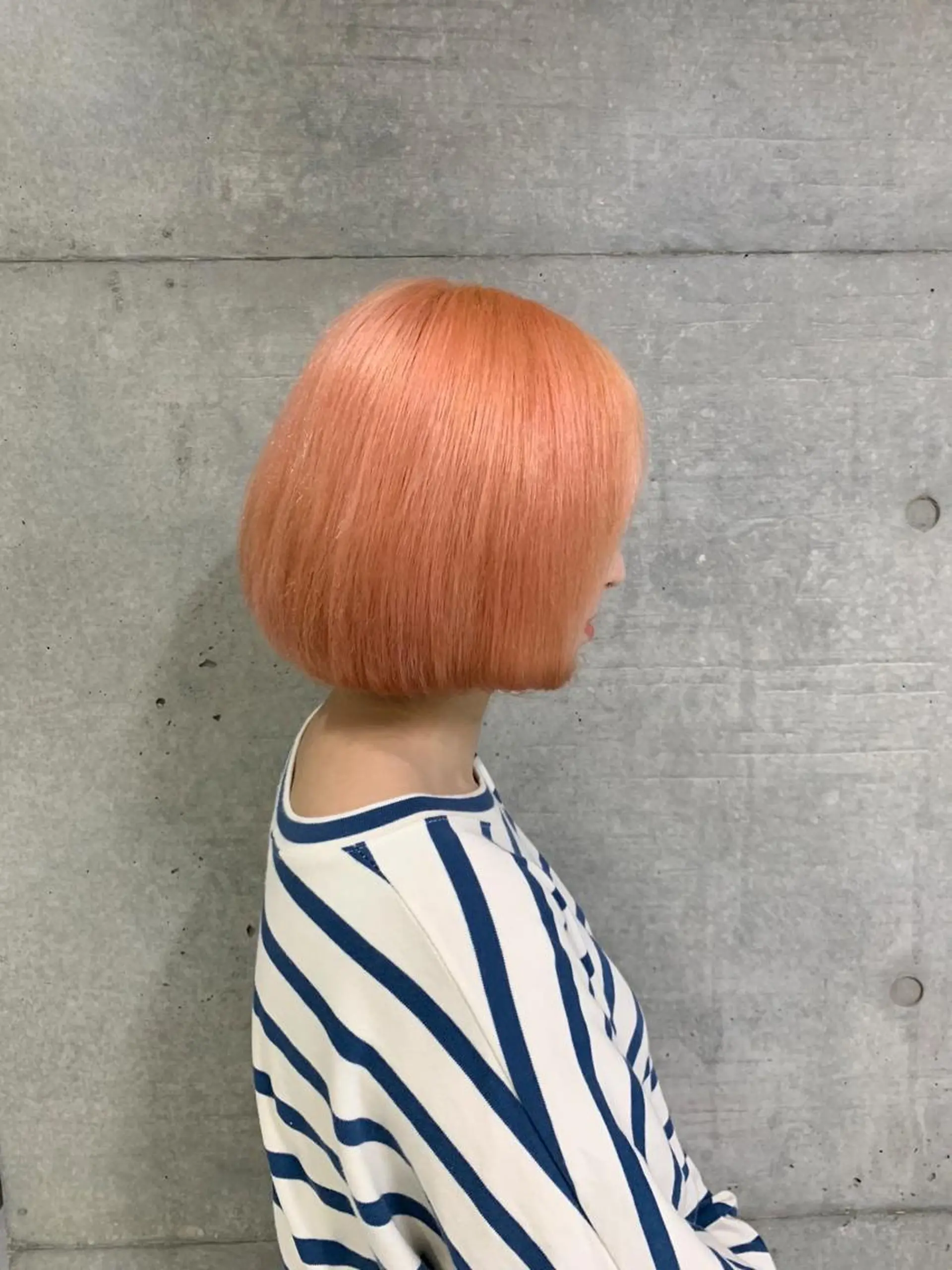 ミディアム カラー ブリーチ ケアブリーチ ダブルカラー インナーカラー オレンジ ヘアカラー トリートメント THE./ブリーチ 透感カラー/髪質改善のヘアスタイル