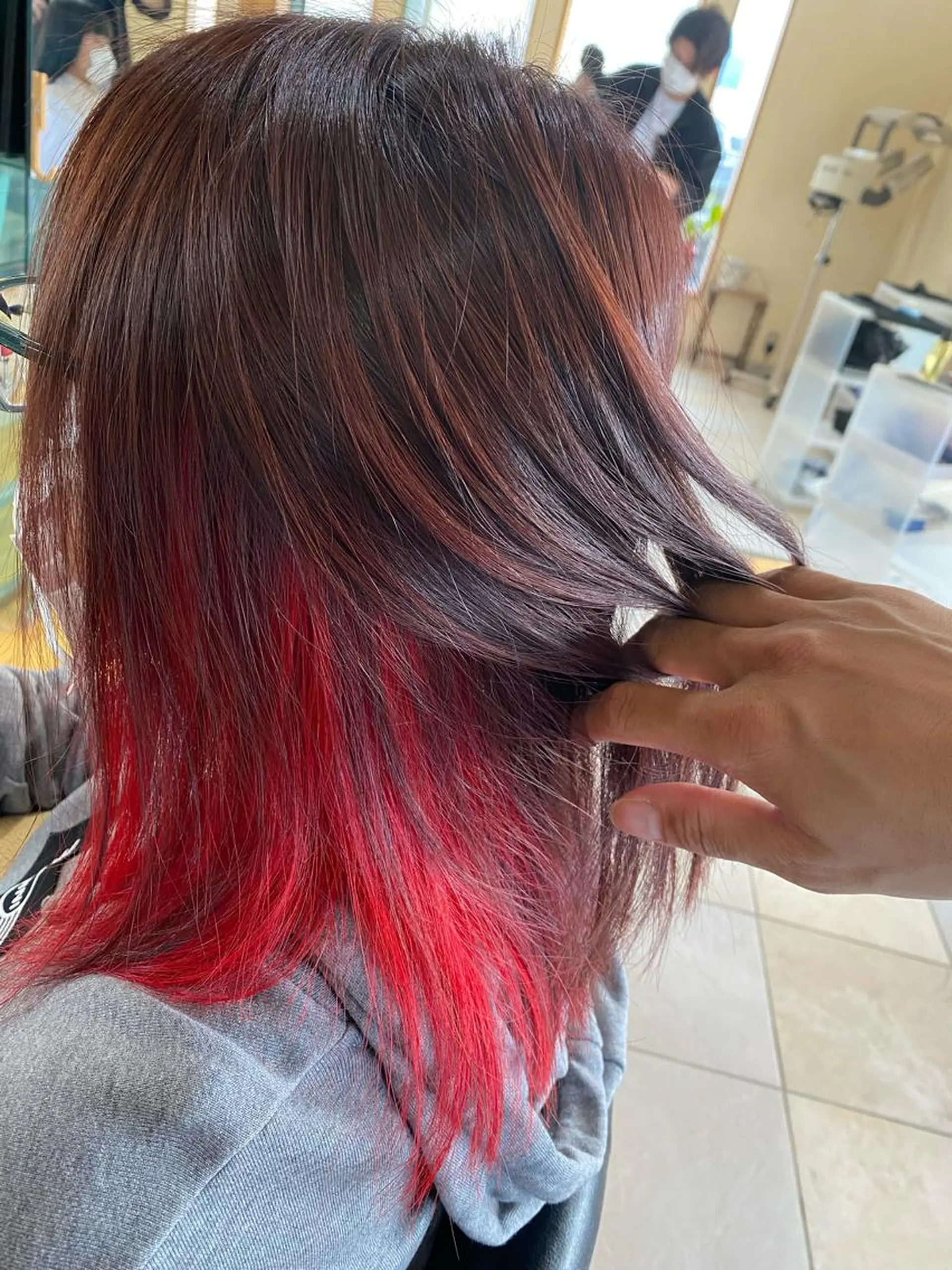 ミディアム カラー レッドカラー hairmake Lindo所属・Lindo 本田のヘアスタイル