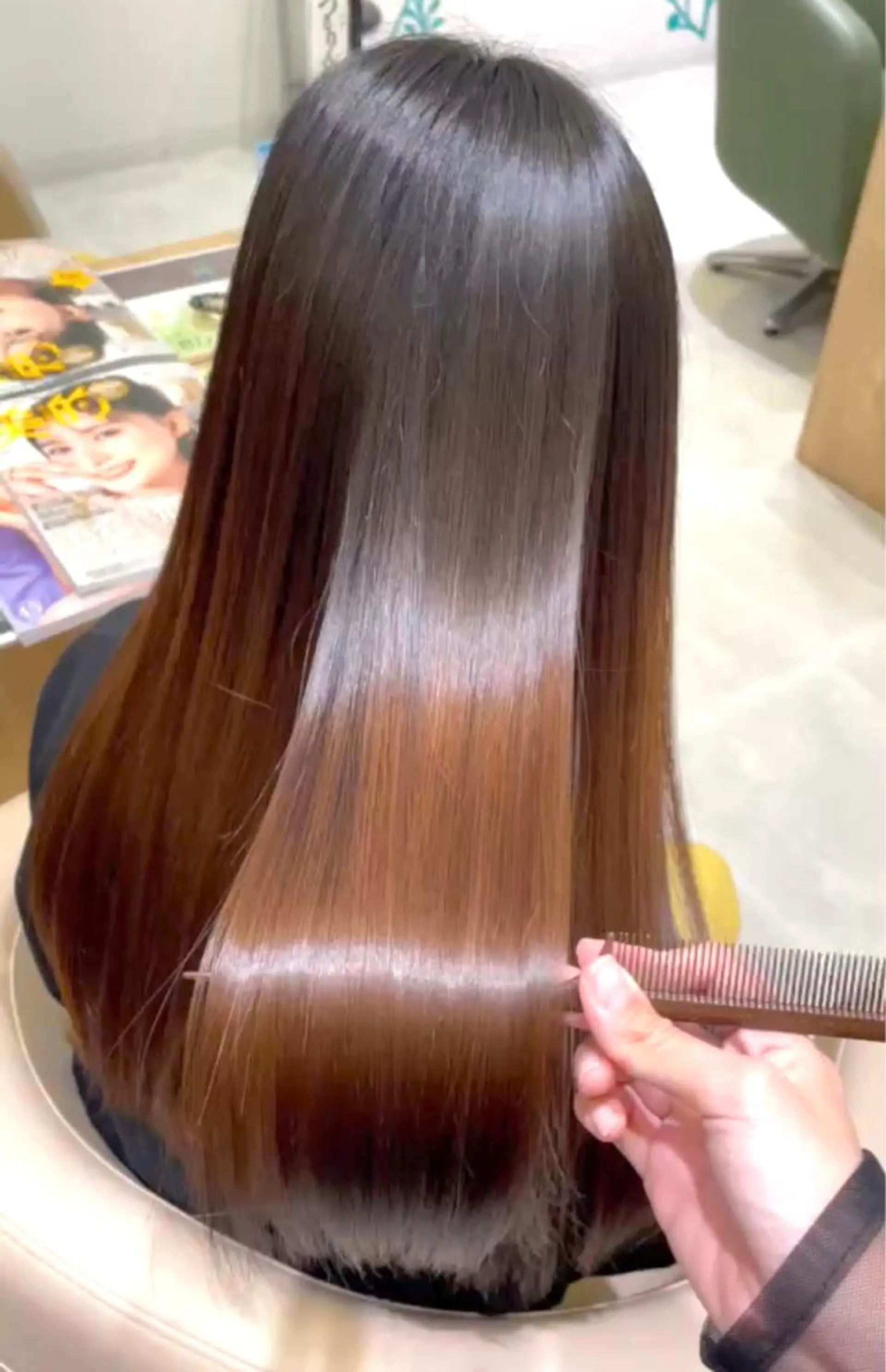 ロング パーマ 髪質改善 ストレートパーマ カット トリートメント 鹿児島 聖来のヘアスタイル