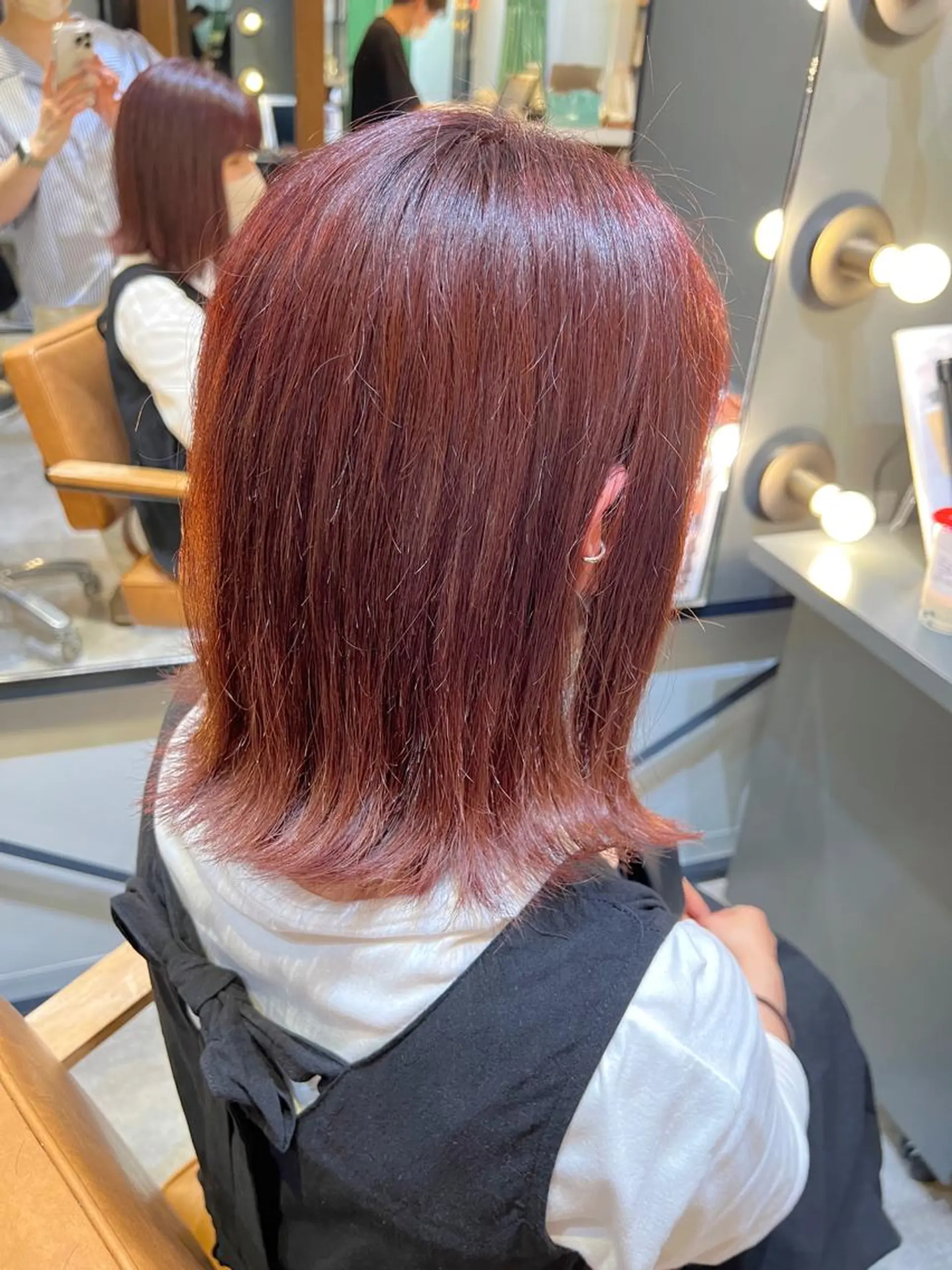 ミディアム カラー ピンクカラー トリートメント ノイシキ サキのヘアスタイル