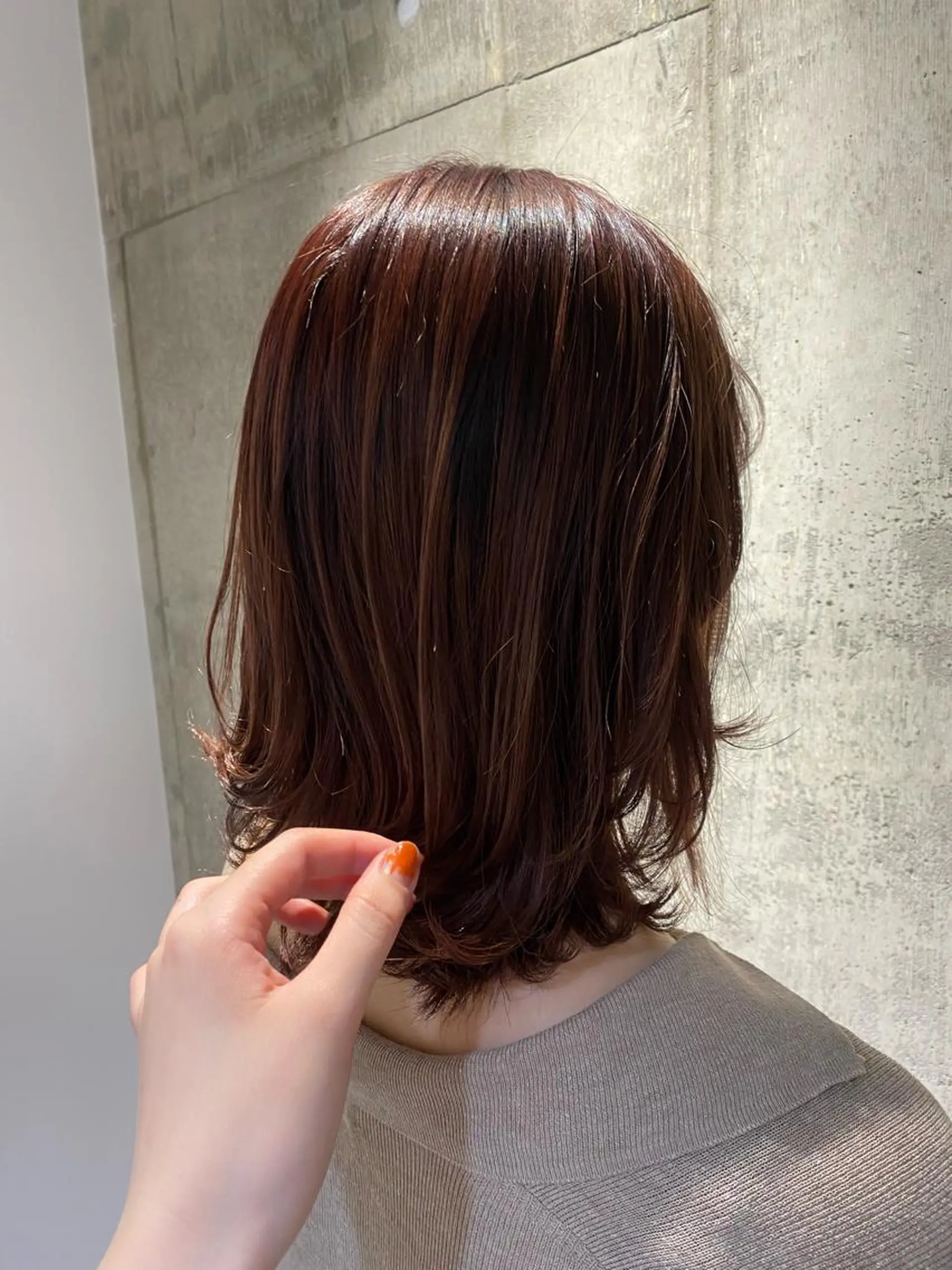 ミディアム カラー 頭皮につけないカラー /白髪ぼかし/実加永のヘアスタイル