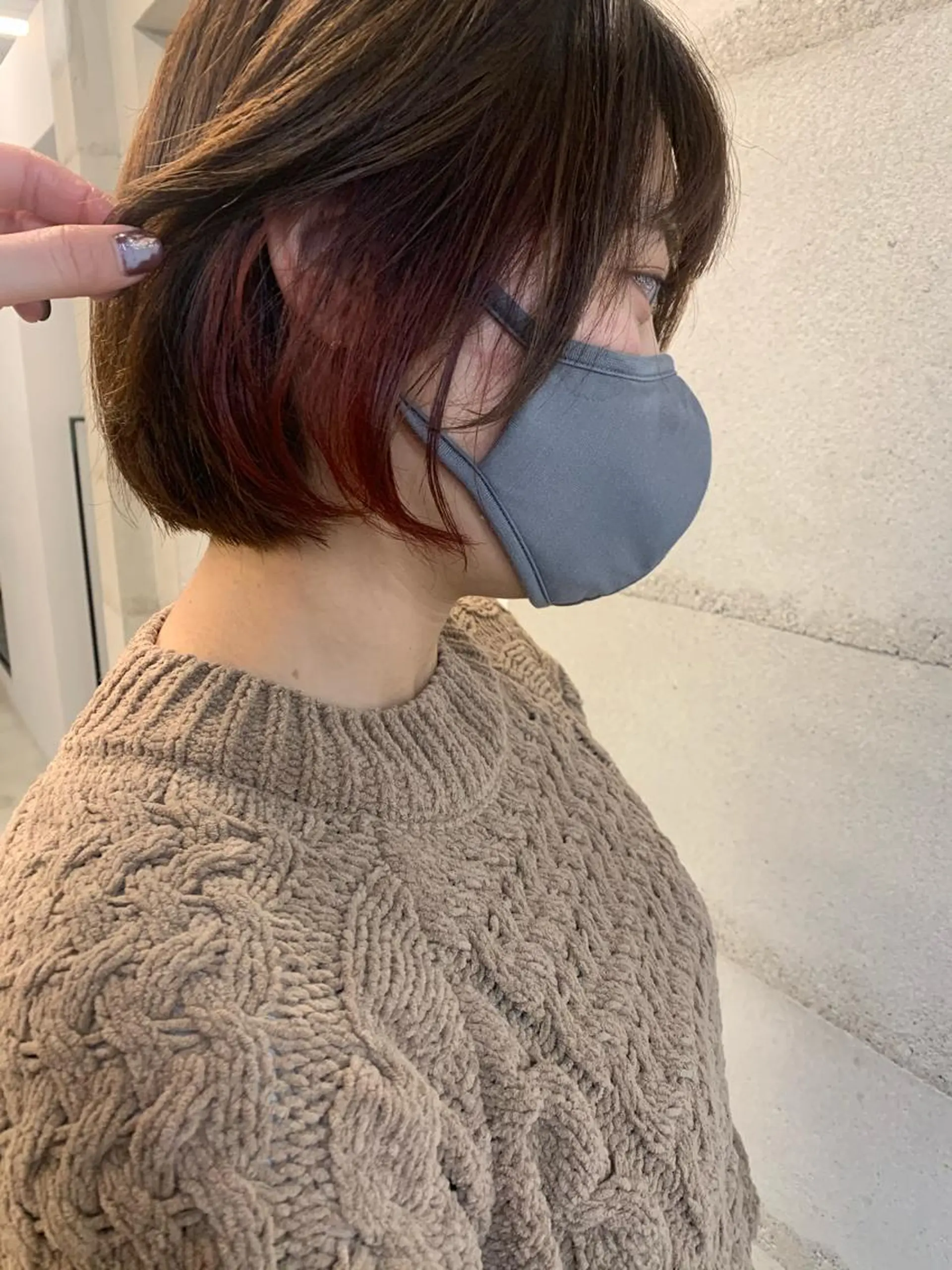 ミディアム カラー 透明感/オリーブ/ グレージュ/YUKAのヘアスタイル