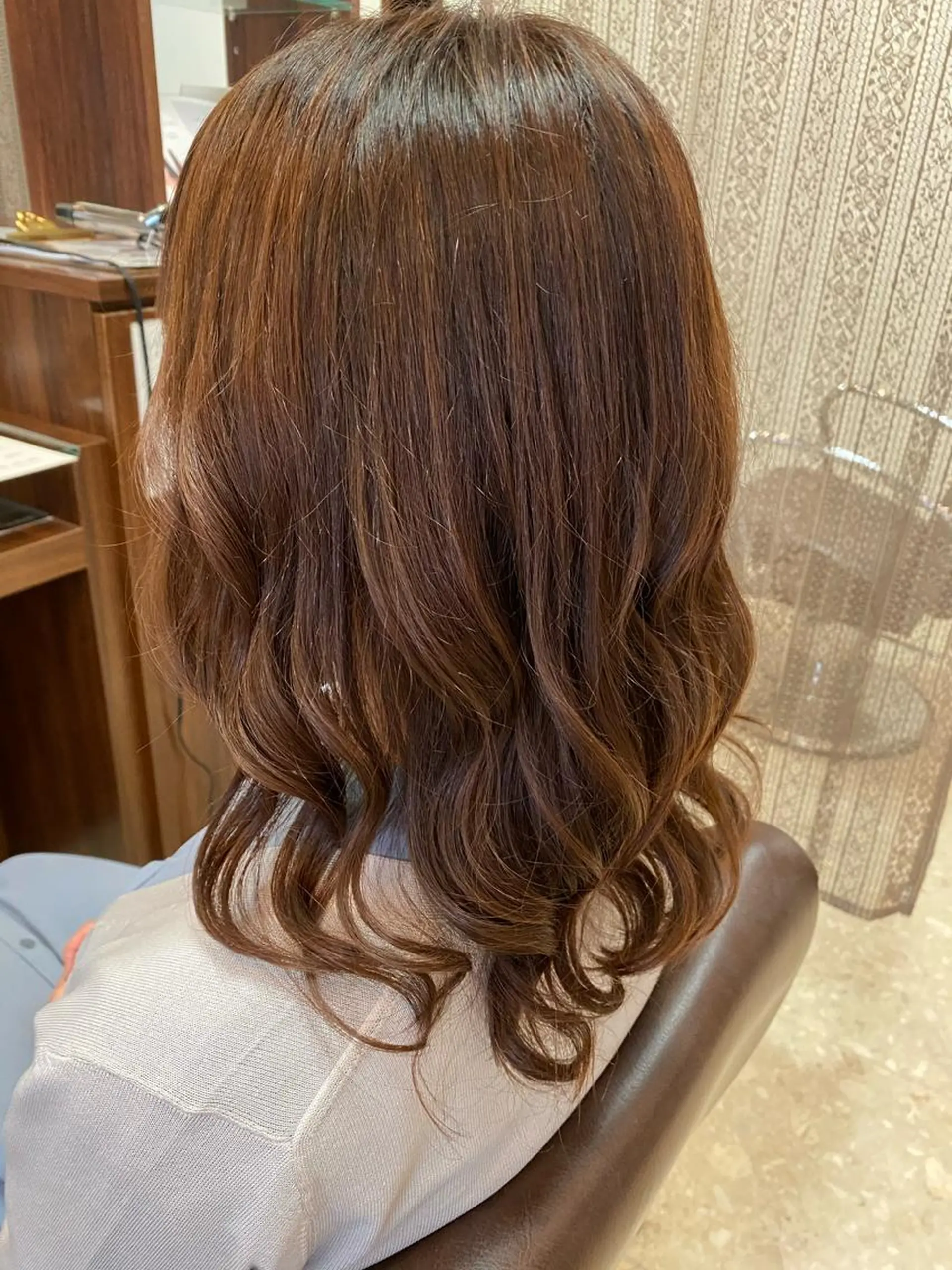 ミディアム カラー ブラウンカラー レッドカラー カット ヘアカラー ブランシェ小幡駅前店 森樹のヘアスタイル