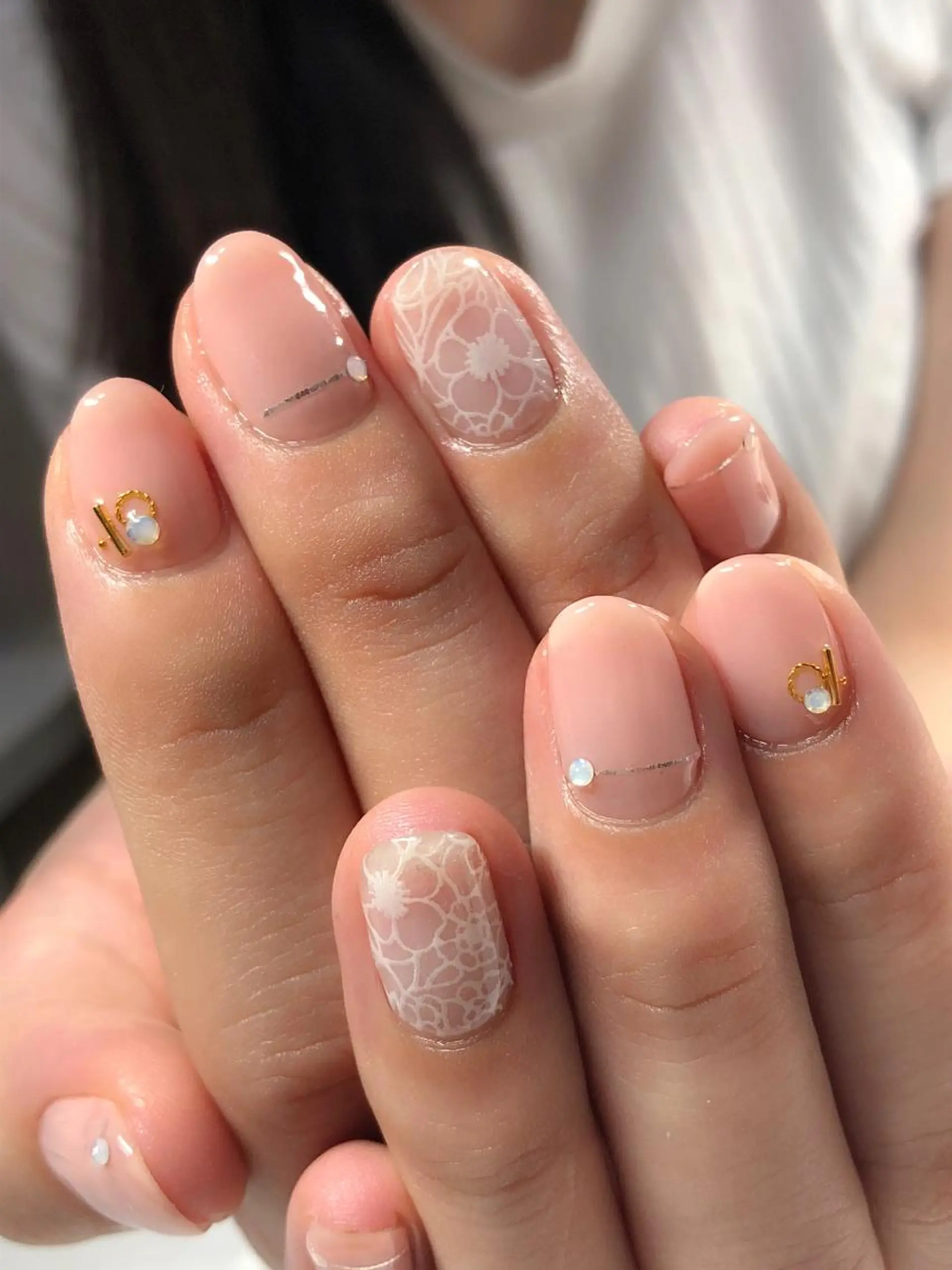 ネイル フラワーネイル レース ピンク atelier la vita所属・lavita. mimuraのネイルデザイン