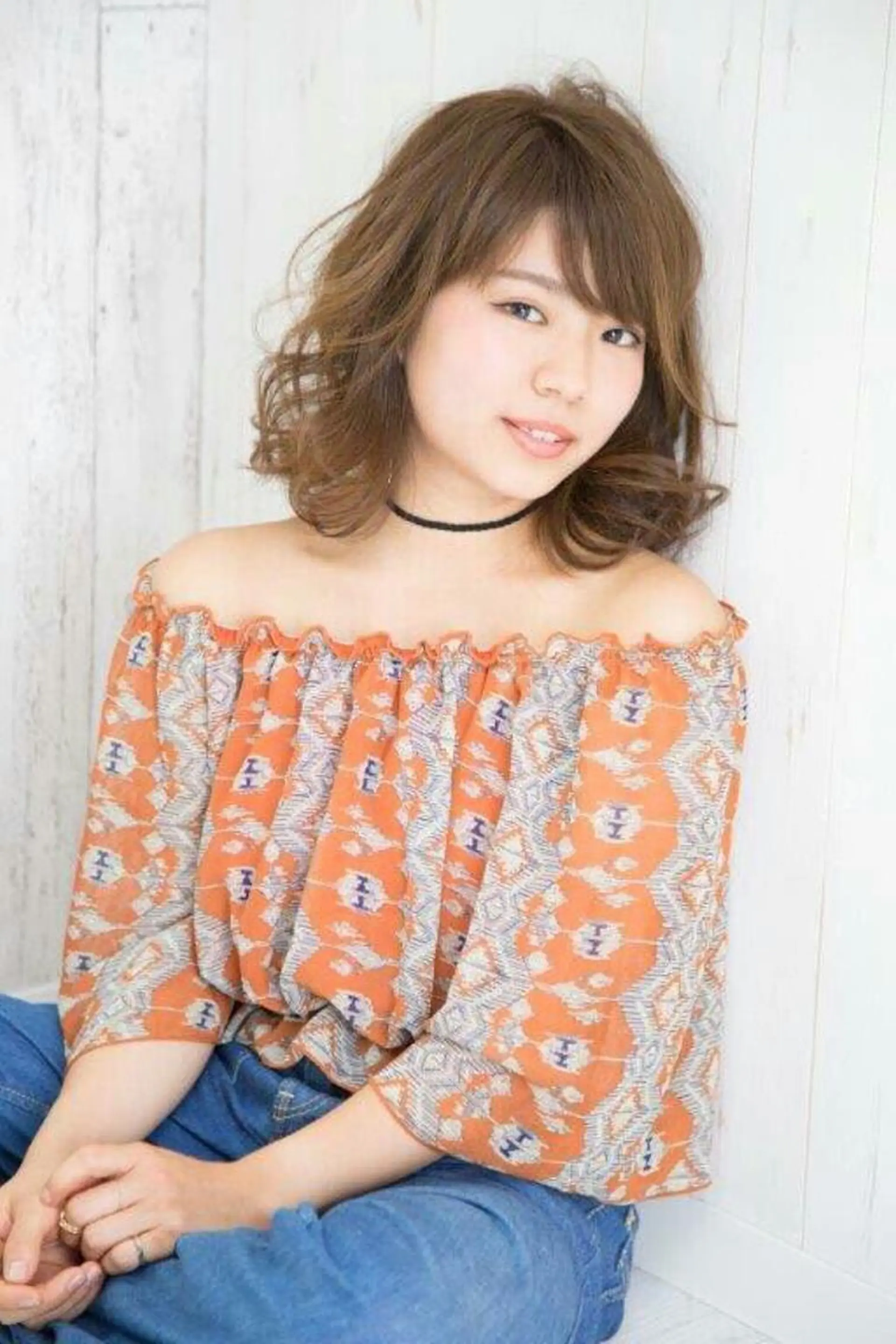 ミディアム カラー パーマ カット パーマ 髪質改善 阪口 雄佑のヘアスタイル