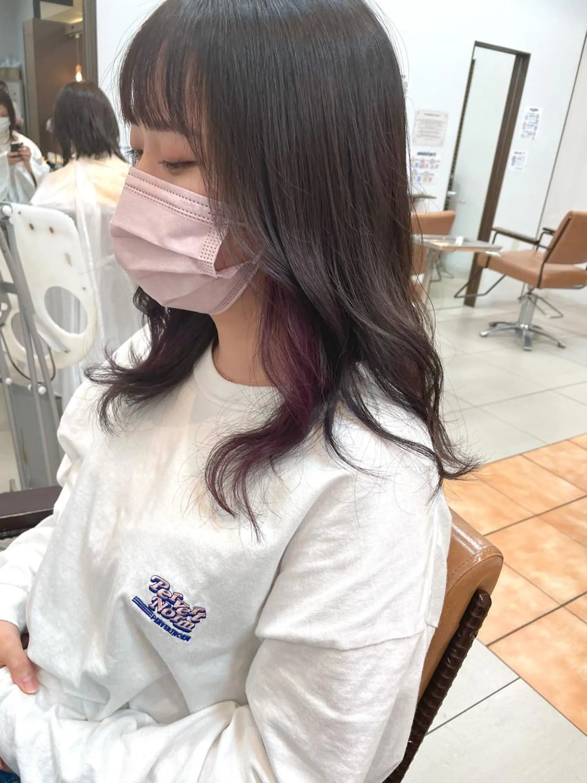 セミロング カット ヘアカラー 明石遼/ベージュ / ピンクのヘアスタイル