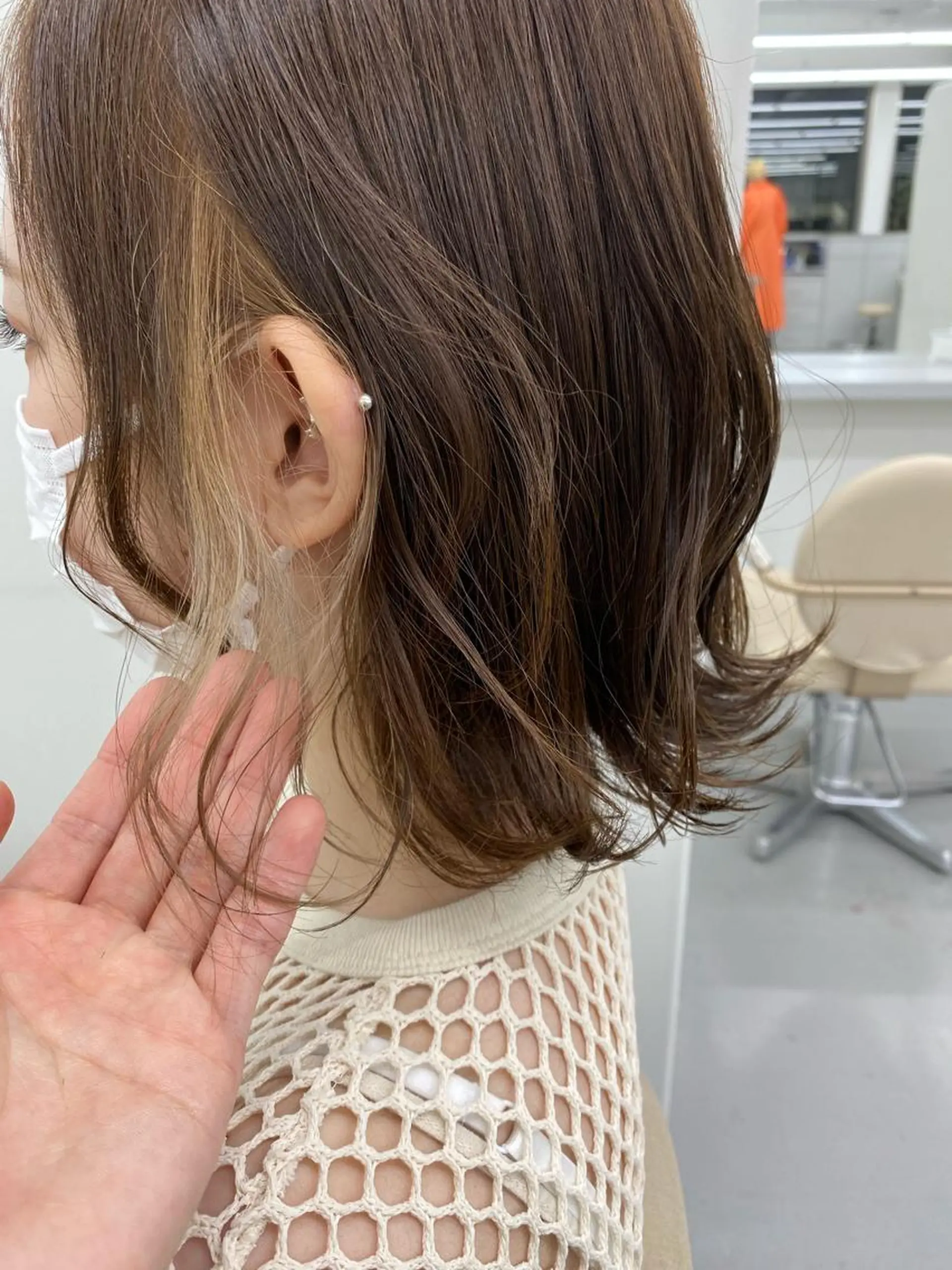 ミディアム カラー ベージュカラー ミルクティーベージュ オリーブベージュ 小岸 竜のヘアスタイル