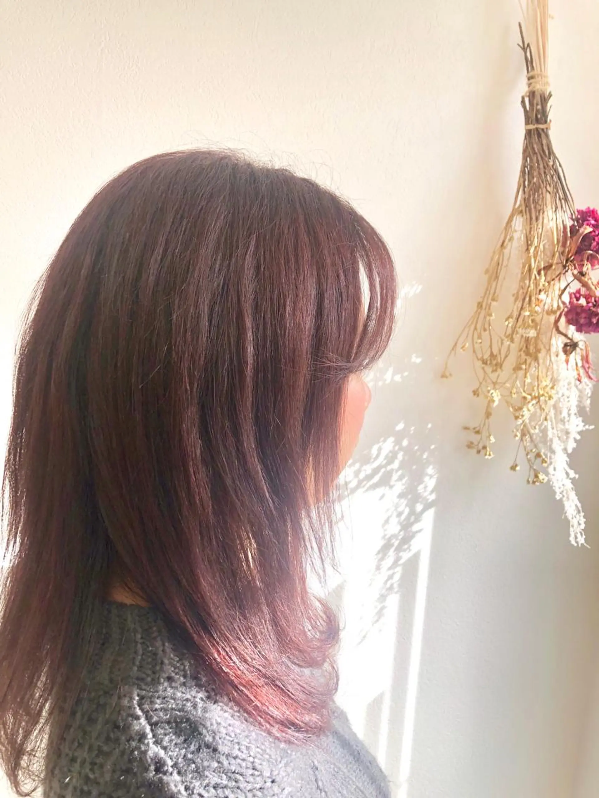 セミロング カラー うる艶レイヤーカット hinakoのヘアスタイル