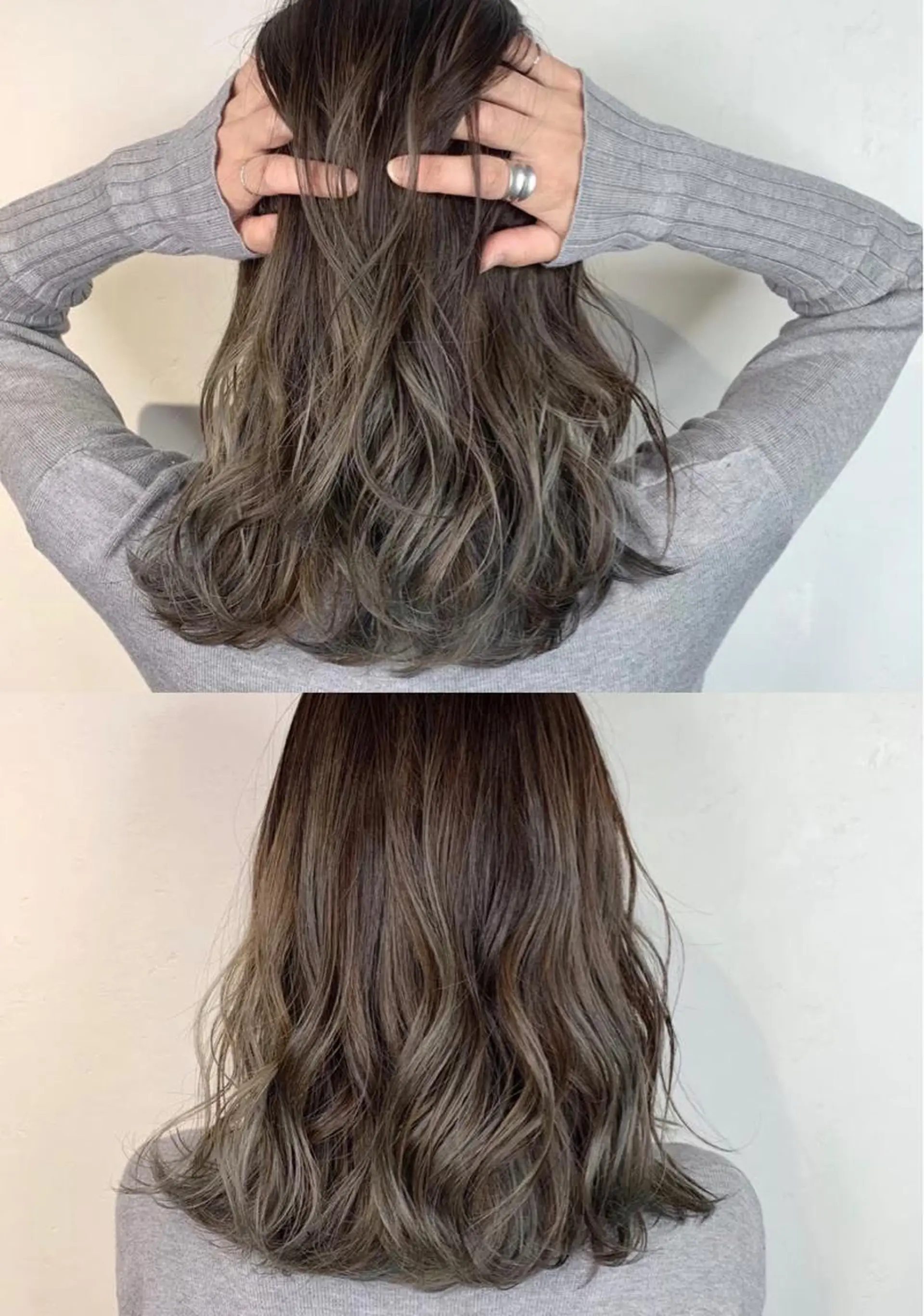 セミロング カラー _WHITE 高槻のヘアスタイル