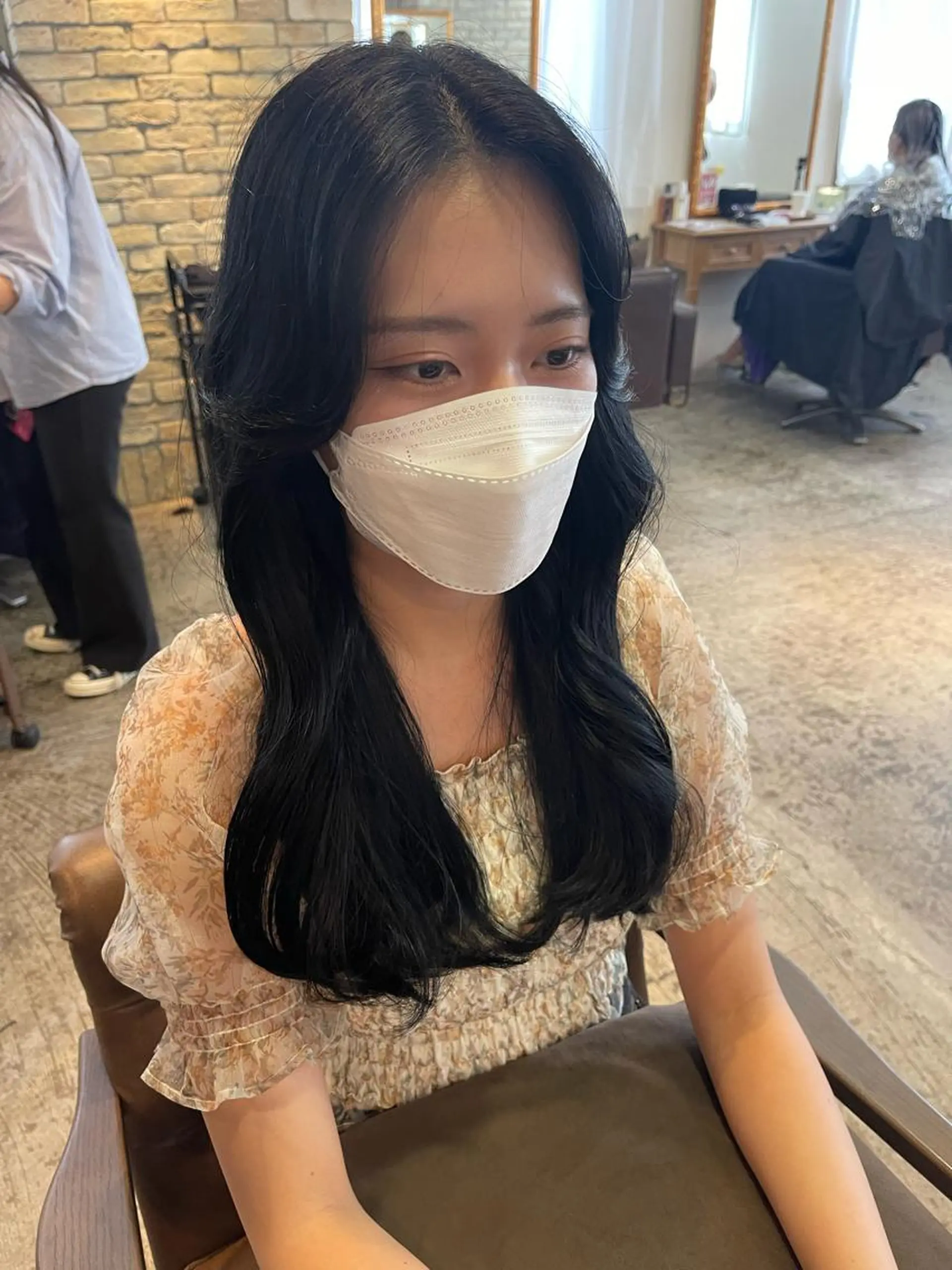 ロング カラー 黒髪 ブルーカラー ブルーブラック くびれヘア ヨシンモリ 🫧chinatsu 🫧のヘアスタイル