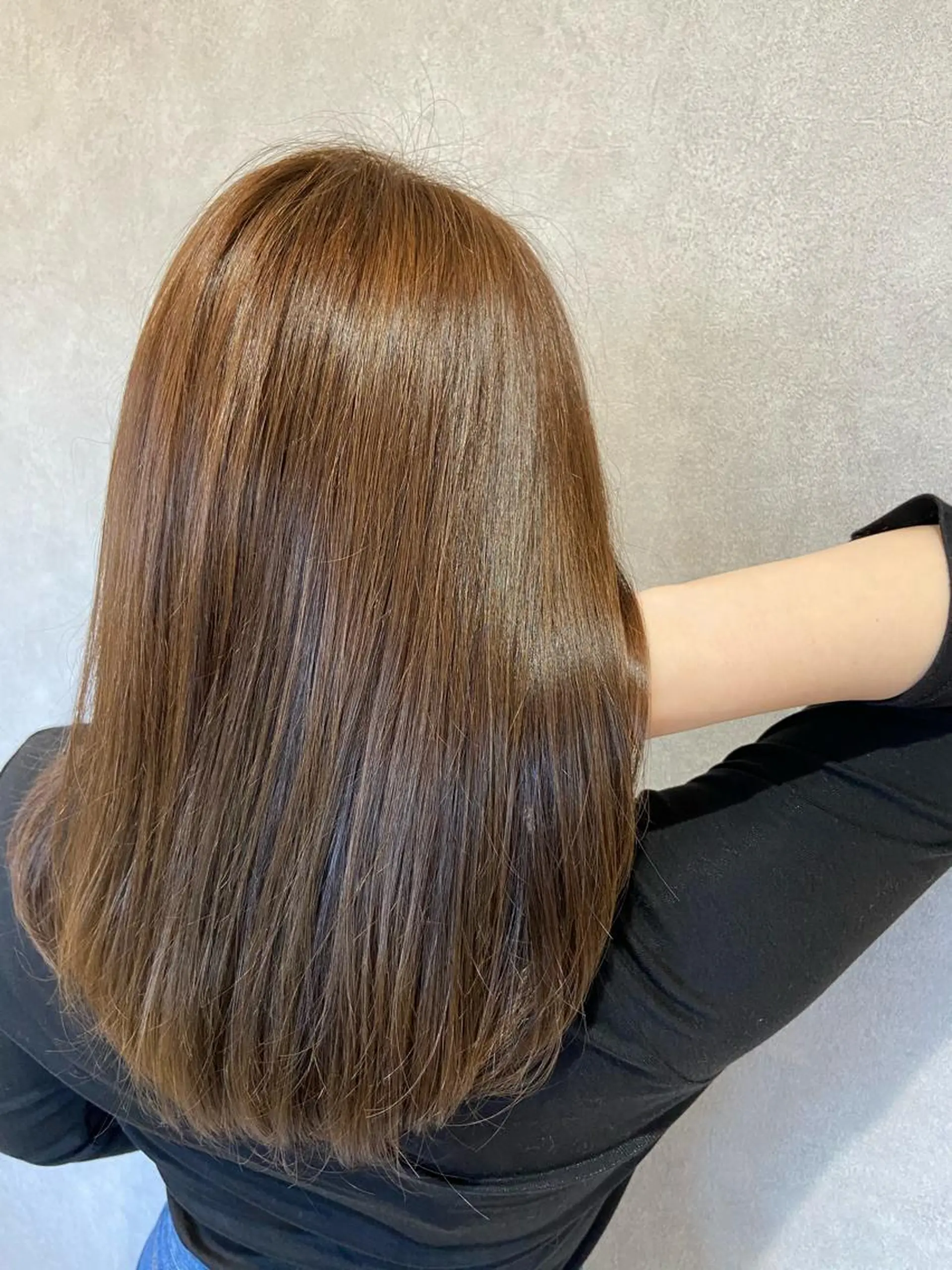 セミロング 切りっぱなしボブ セミロングパーマ ボブ ハイライト 髪質改善 ヘアカラー トリートメント TECHRISE刈谷所属・田中 大貴のヘアスタイル