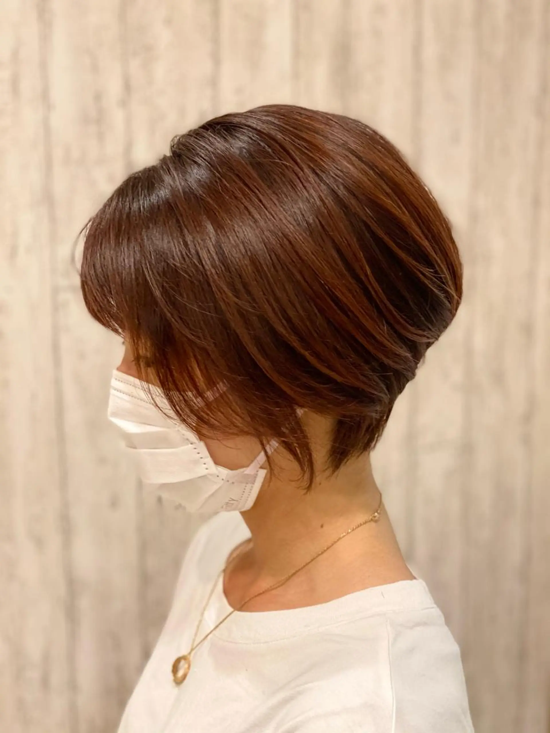 ショート カラー ブラウンカラー ピンクカラー くびれヘア ショートヘア ウルフカット カット トリートメント ⭐️⭐️縮毛矯正の スペシャリスト松本✨のヘアスタイル