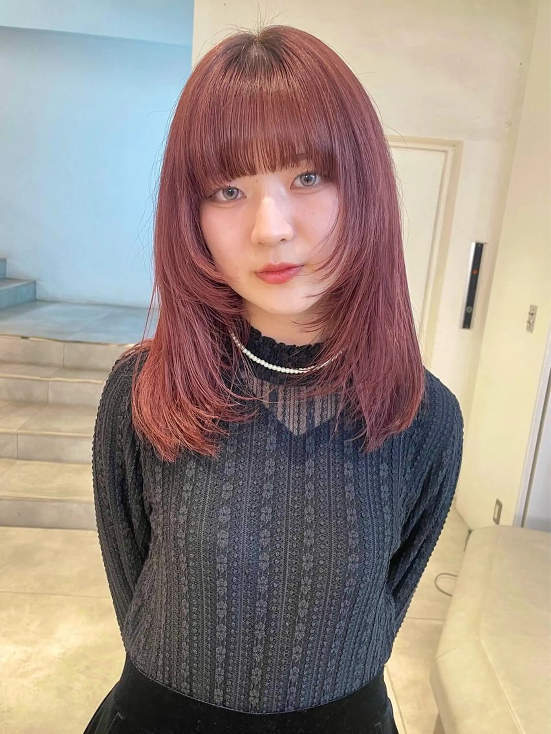 セミロング パープルカラー メンズパーマ/ メッシュ📍ﾕﾘのヘアスタイル