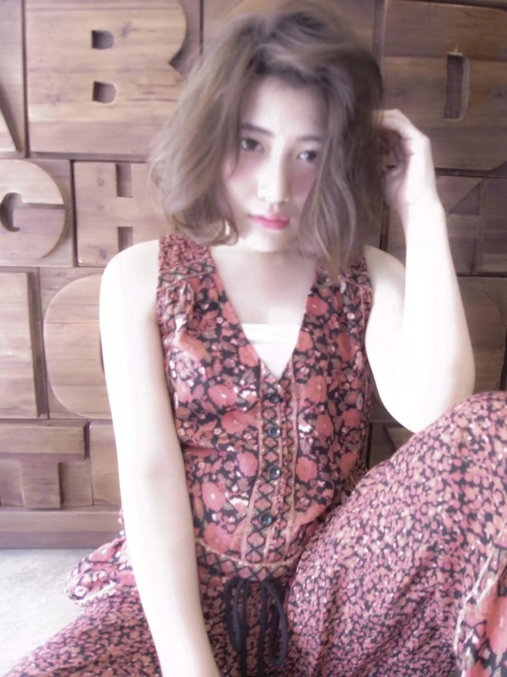 ショート カラー アッシュ ベージュカラー グラデーションカラー ハイライトカラー ボブ 北條 優輝のヘアスタイル