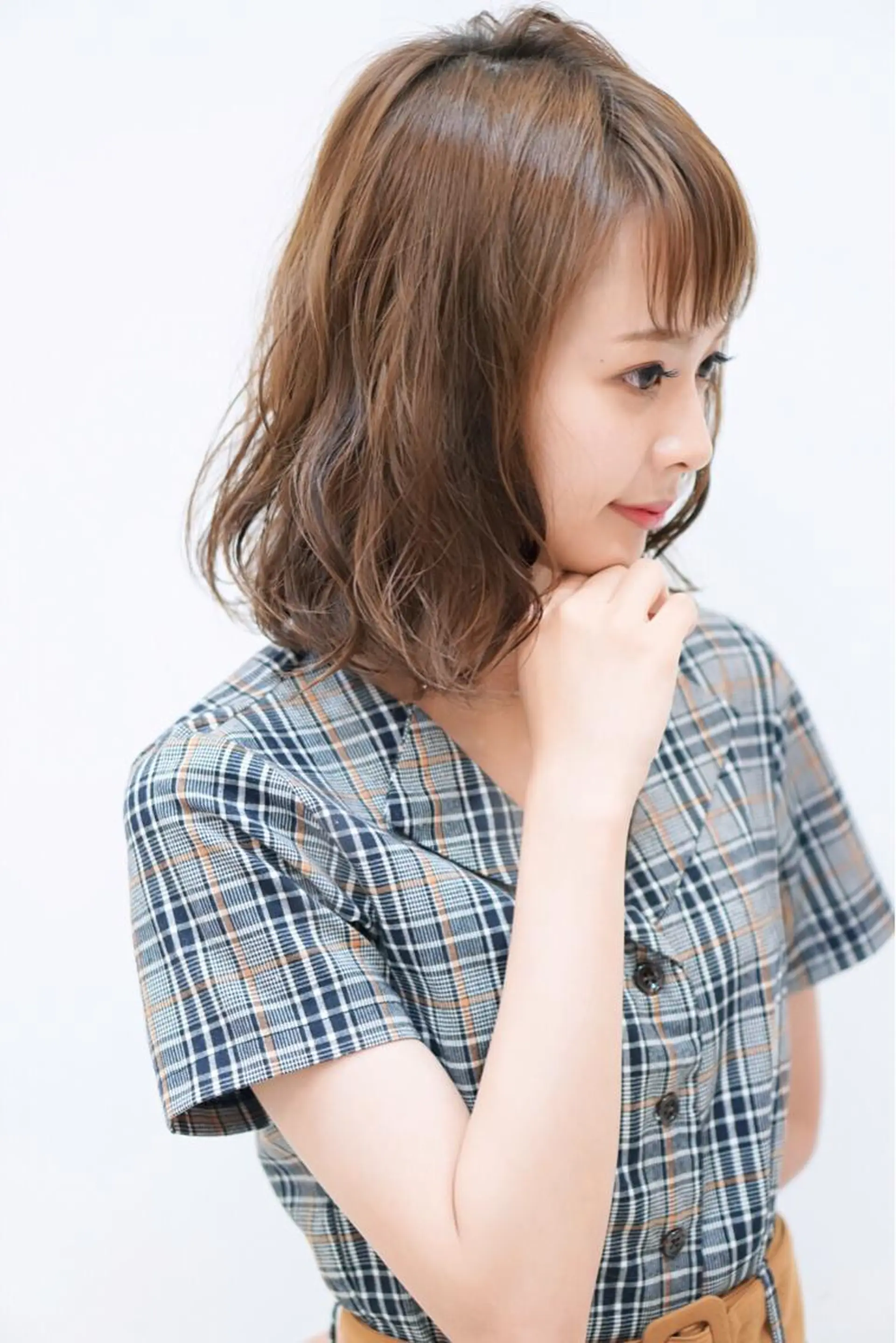 ミディアム カラー パーマ ミディアムパーマ ディレクター ノナカのヘアスタイル