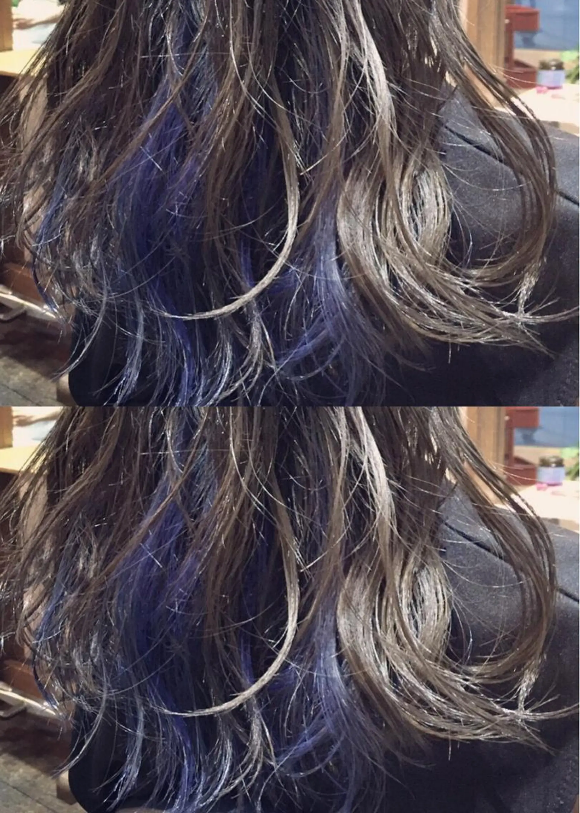 セミロング カラー ブルーカラー グラデーションカラー グレージュ シルバー シルバーグレージュ 原宿サロン代表 デザインカラー伊藤卓のヘアスタイル