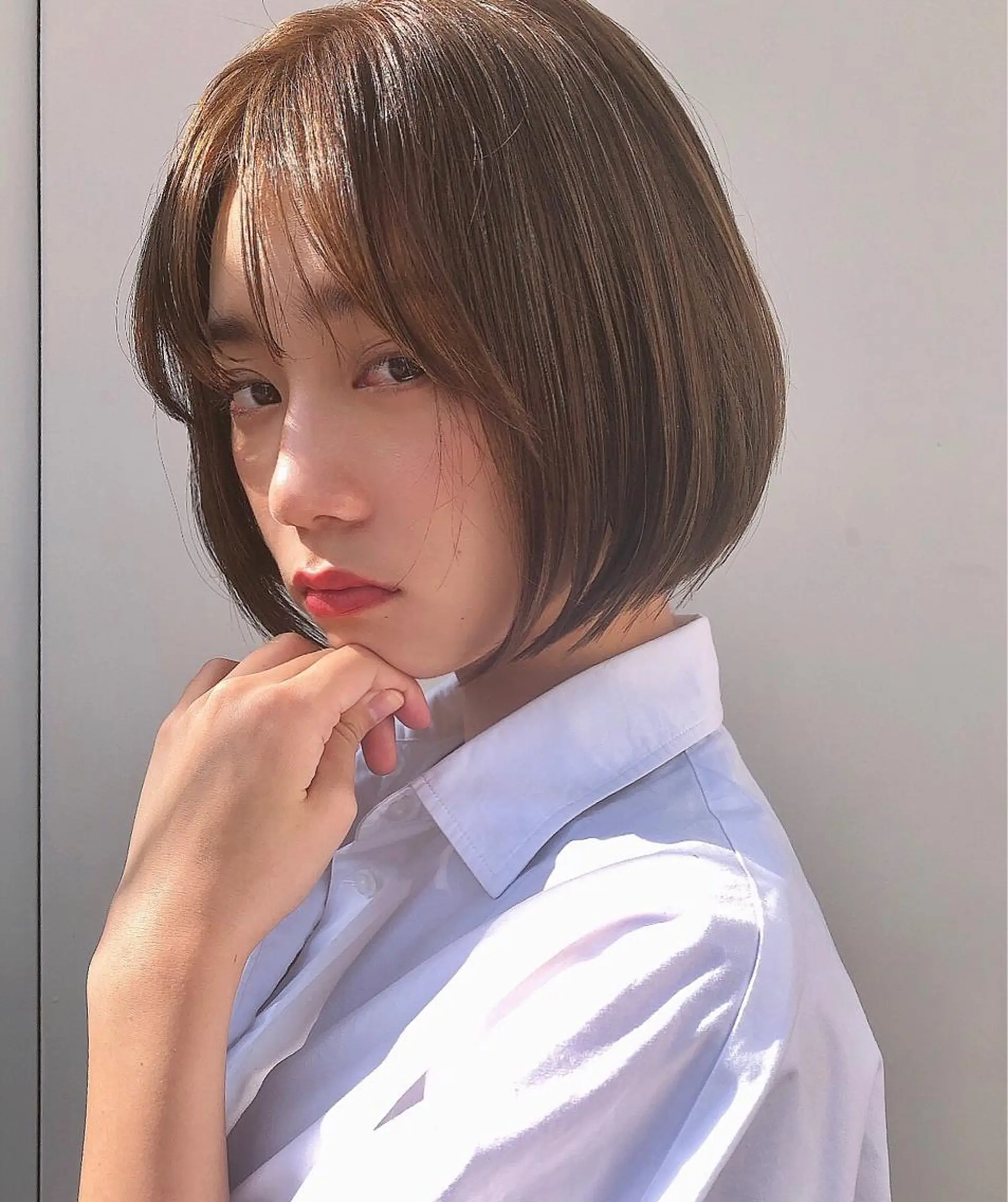 ミディアム 【韓国ヘア×透明感 カラー】笹谷 莉未のヘアスタイル