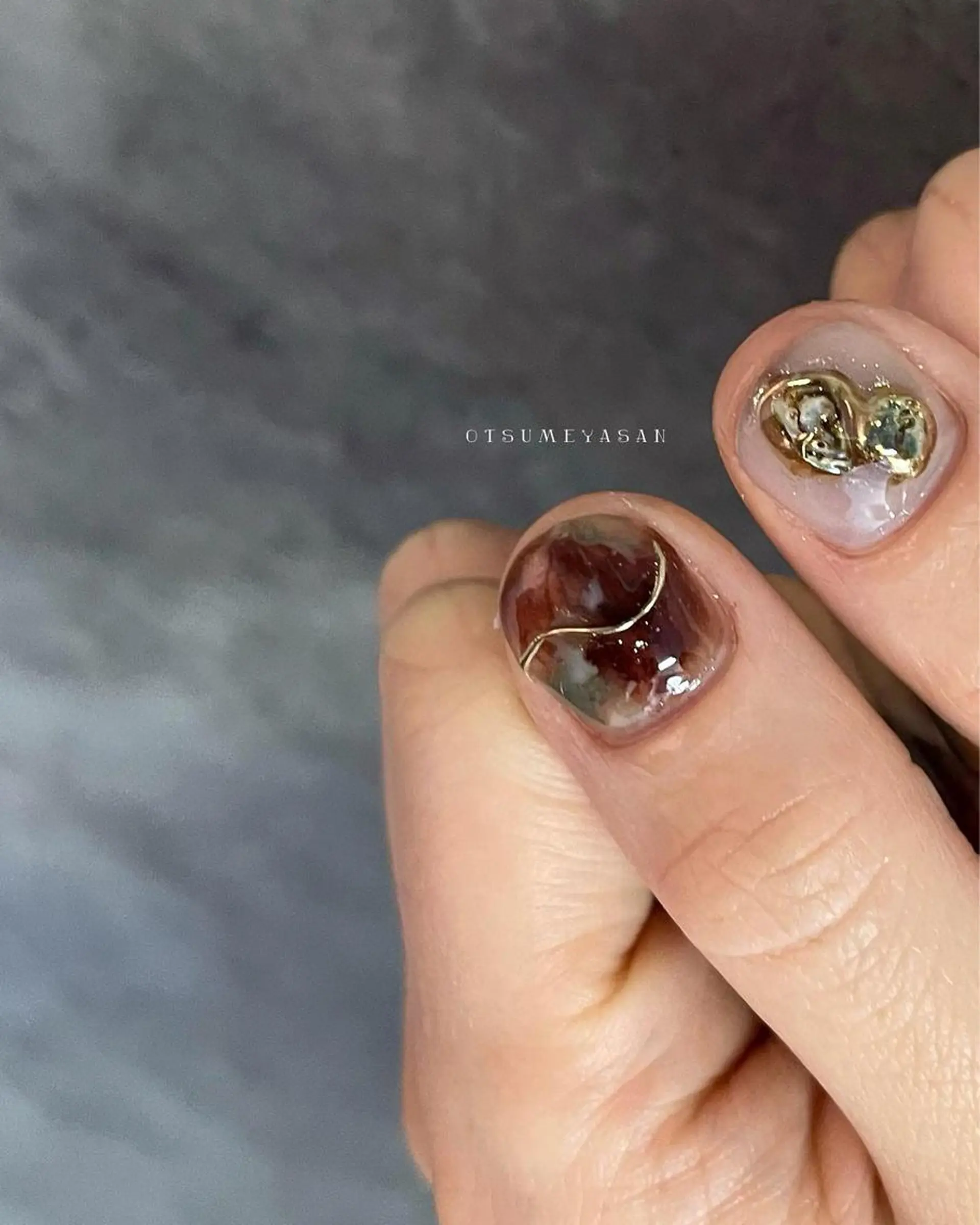 ネイル ジェルネイル 韓国ネイル マグネットネイル ミラーネイル ニュアンスネイル otsumeyasan所属・わたなべ ちかのネイルデザイン