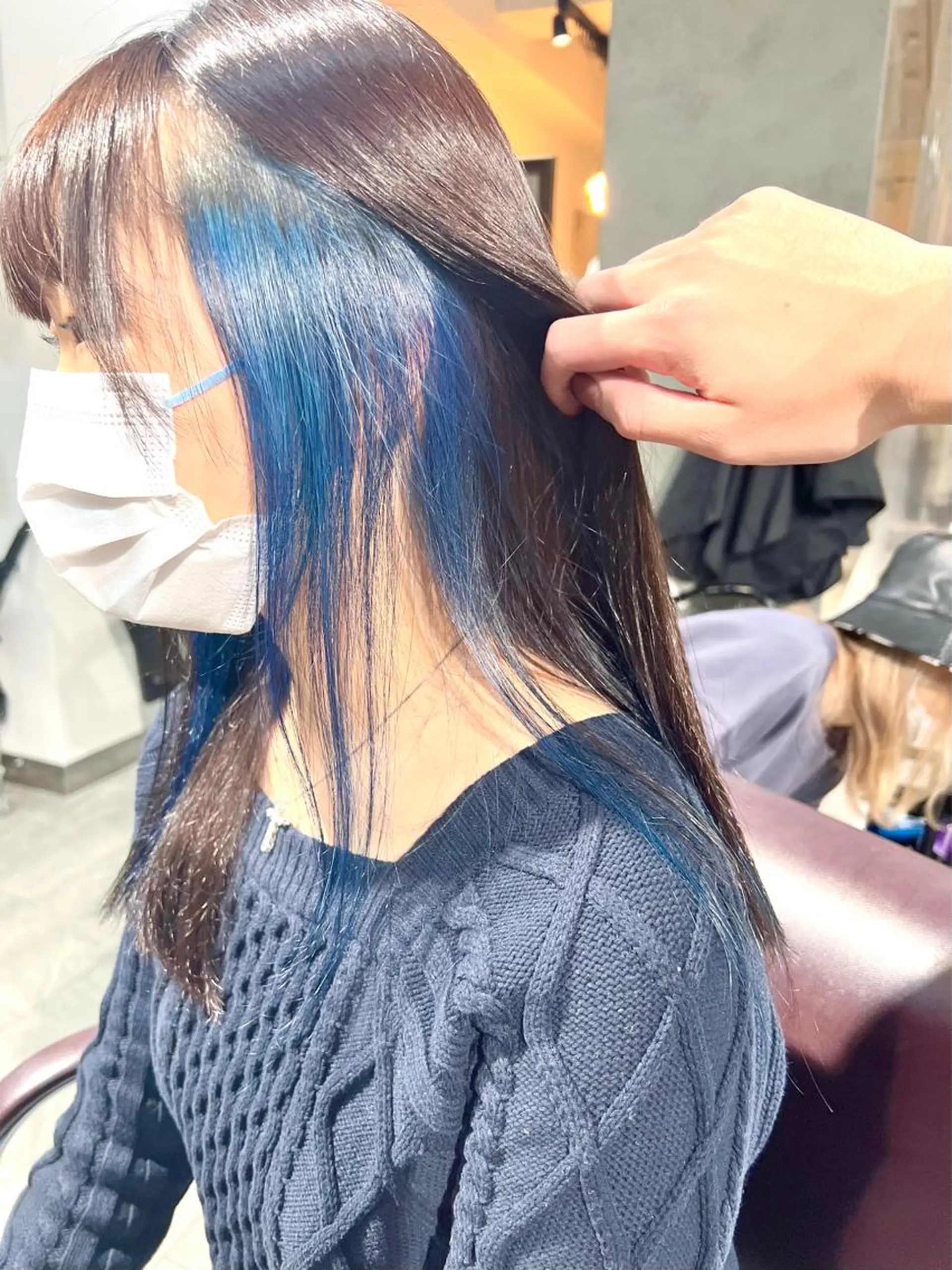 セミロング カラー ヘアアレンジ ネイル ヘアカラー トリートメント ヘッドスパ ヘアセット 🌈インナーカラー ‘ショウマ’🌈のヘアスタイル