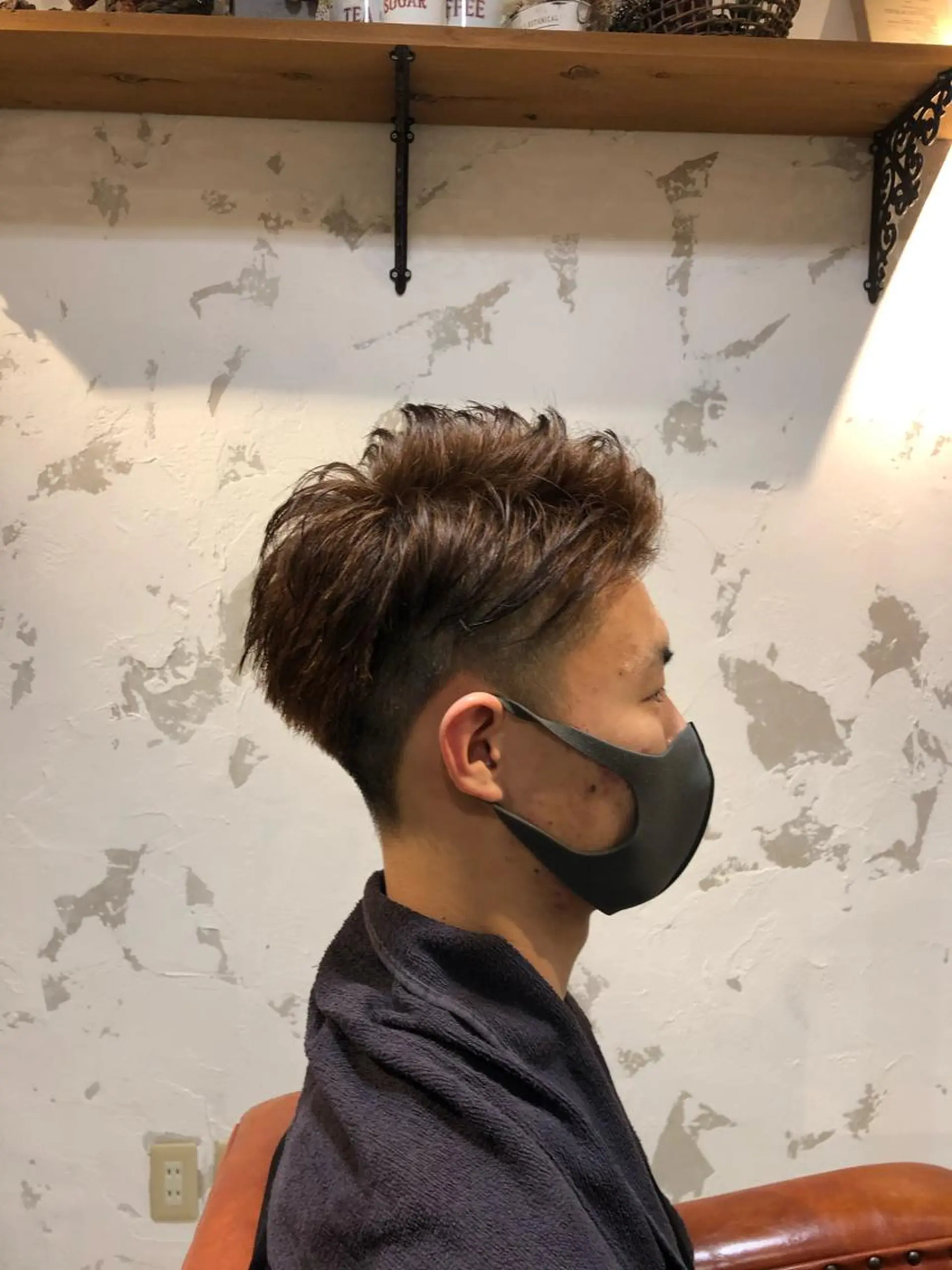 ショート カラー メンズ 黒髪 レイヤー/髪質改善 /YUUKI/船橋のヘアスタイル