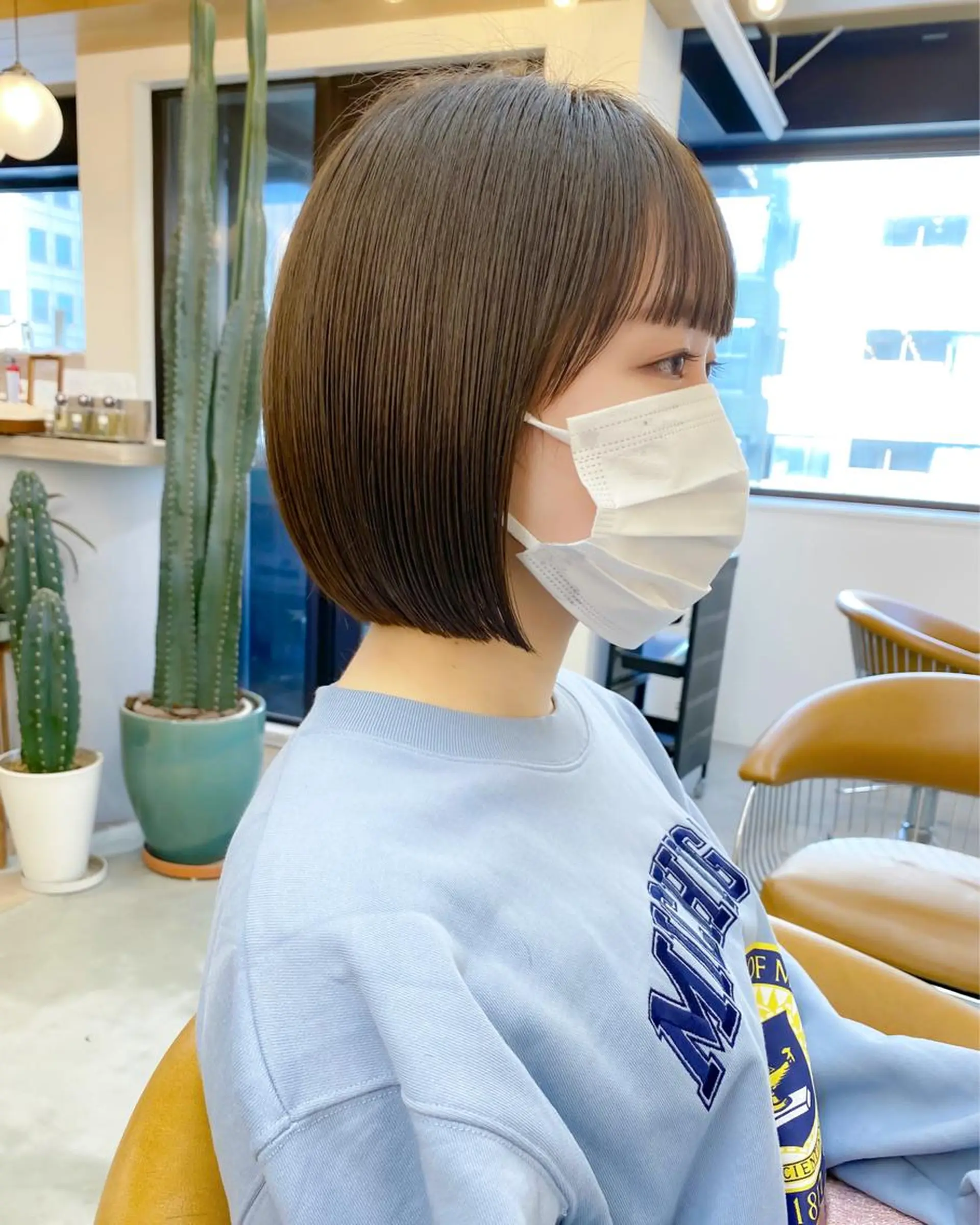 ミディアム カラー ボブ ♥️ボブ韓国風ヘア ♥️久保田夢美のヘアスタイル