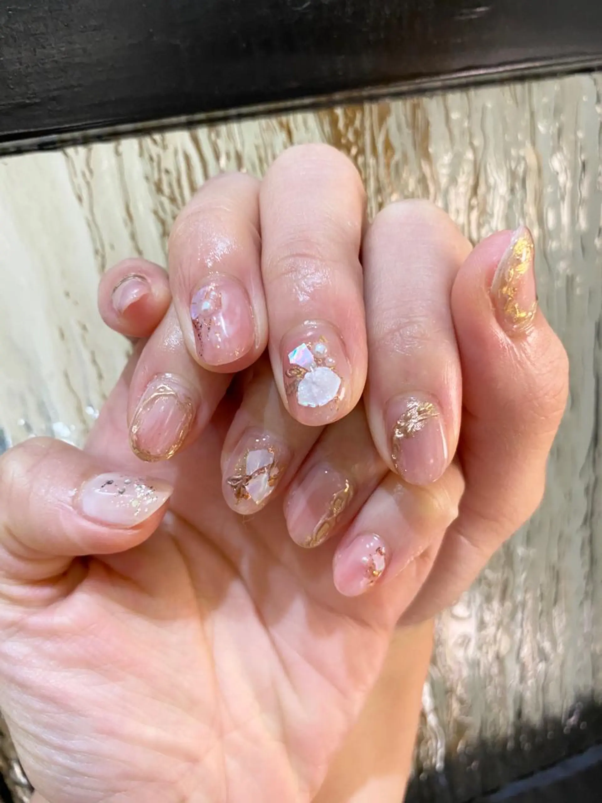 ネイル ラメ(グリッター) ミラーネイル ピンク ハンドネイル フジタ エリカのネイルデザイン