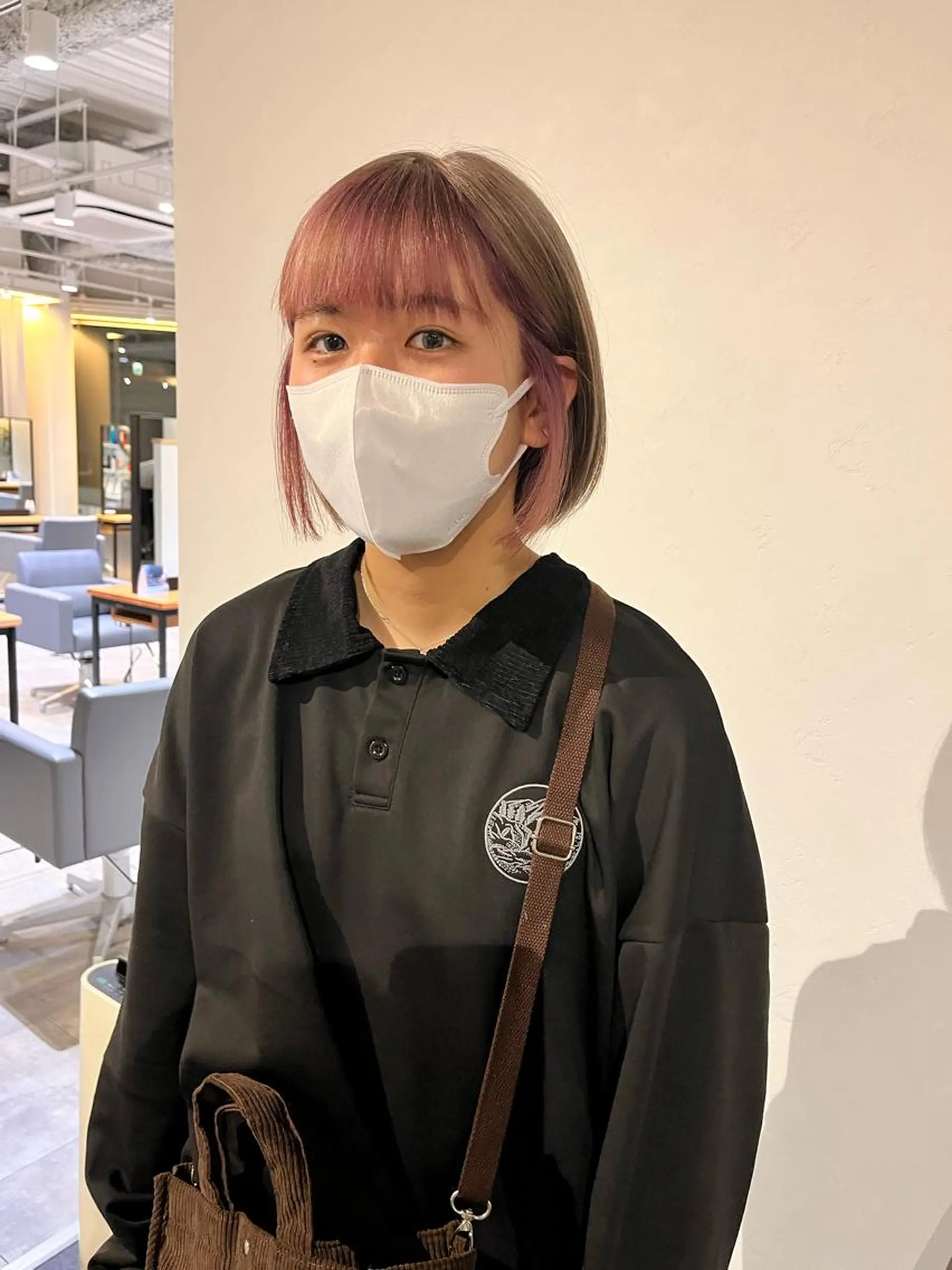 ショート カラー ベージュカラー ダブルカラー インナーカラー ミルクティーベージュ ピンクカラー カット ヘアカラー ショート/パーマ/ カラー/FUKOのヘアスタイル