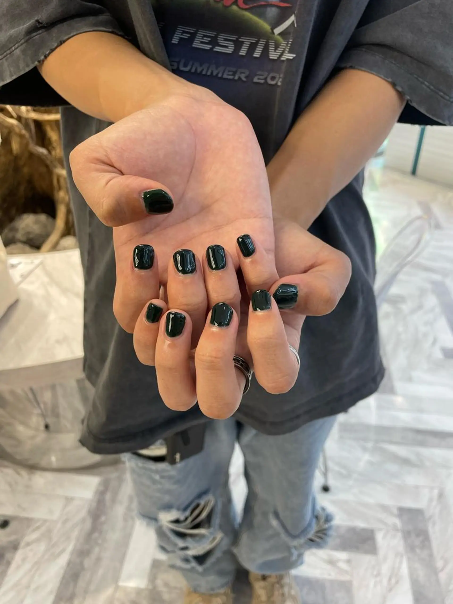 ネイル グリーン 🧁はるひ/ ZEST Ivy🎀のヘアスタイル