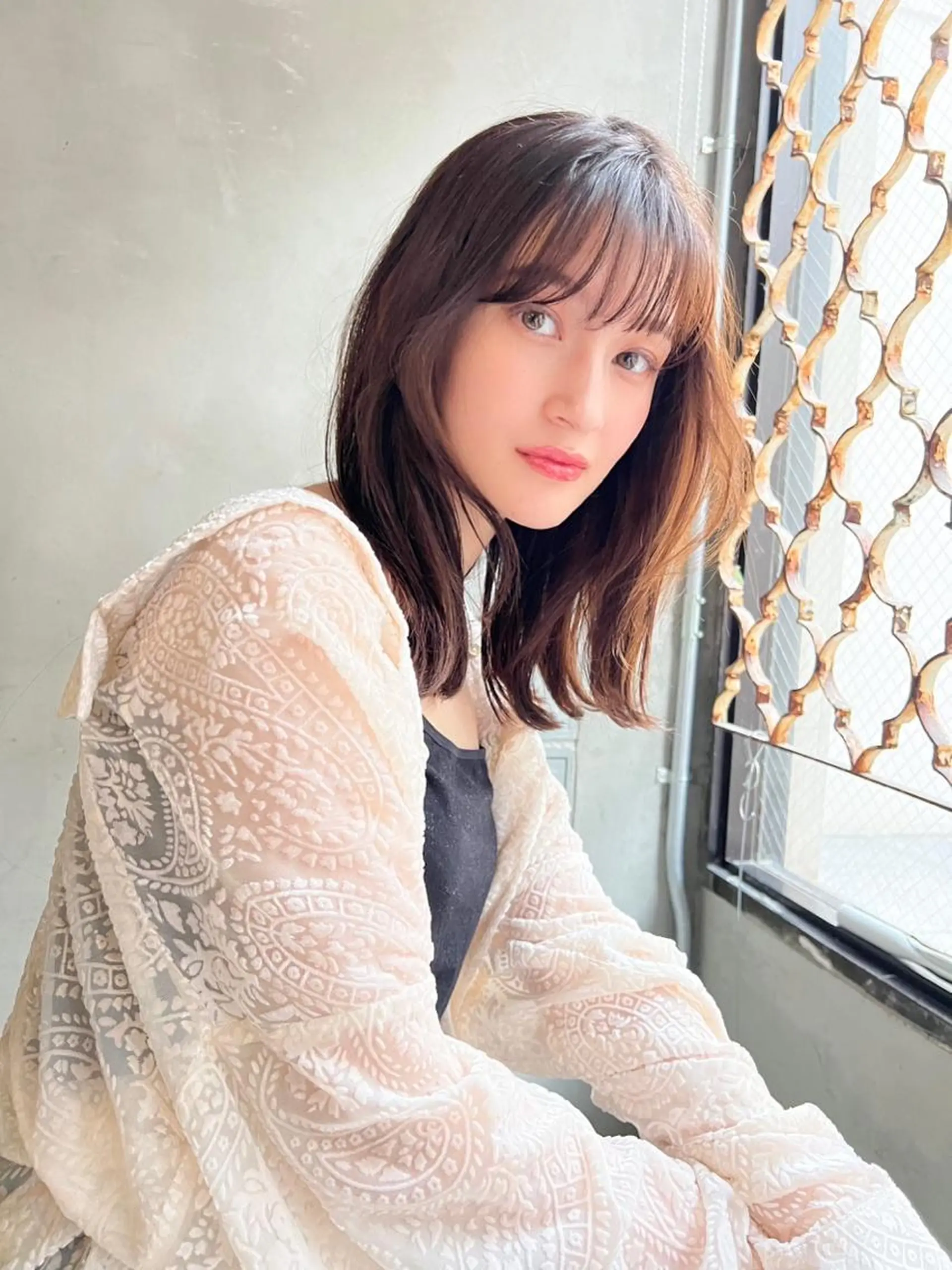 ミディアム カラー 透明感カラー MUSASHI ブリーチカラー◎のヘアスタイル