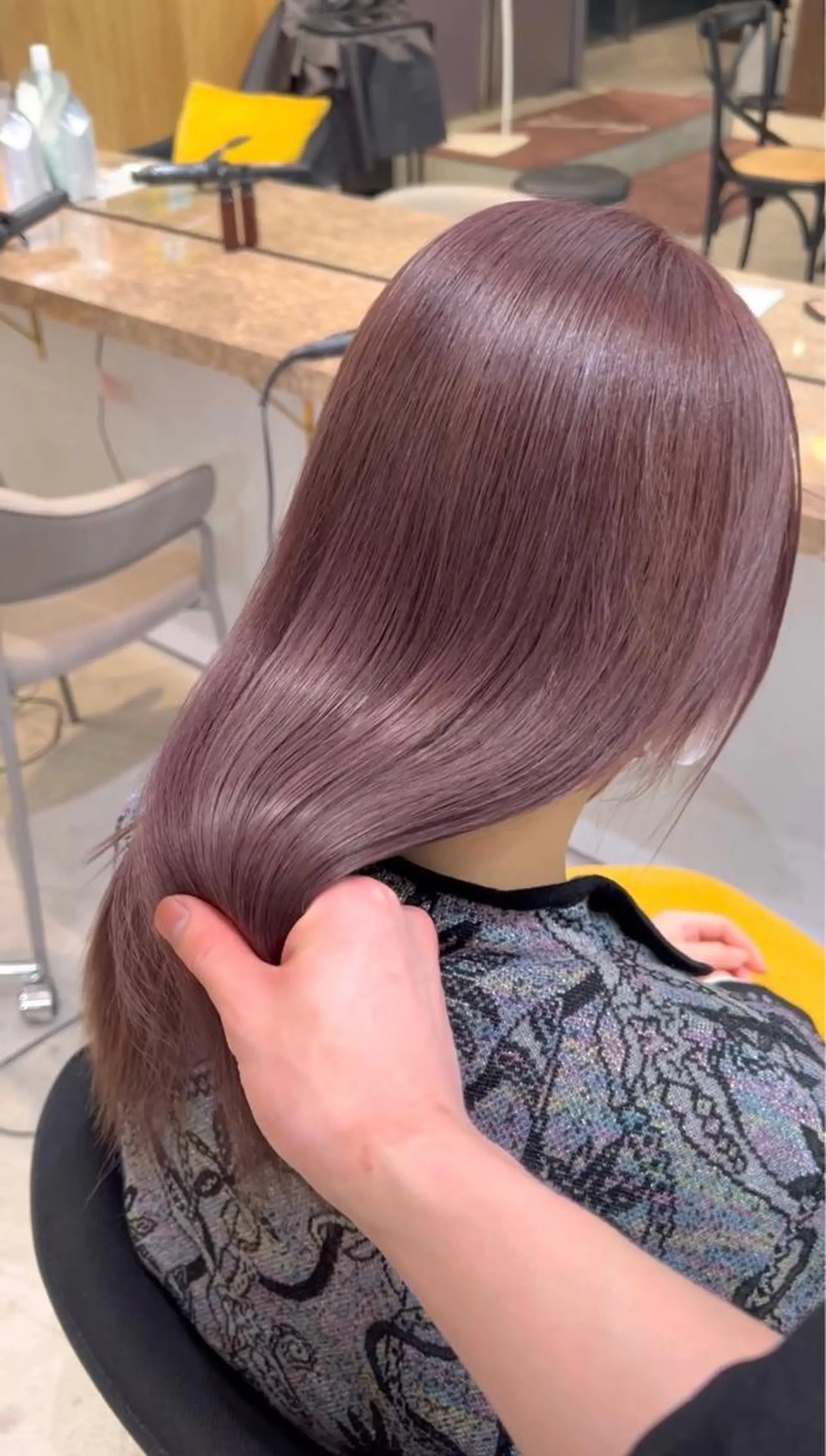 ロング カラー パーマ ヘアアレンジ カット ヘアカラー 銀座/前髪顔まわり/ 透明感カラー/danのヘアスタイル