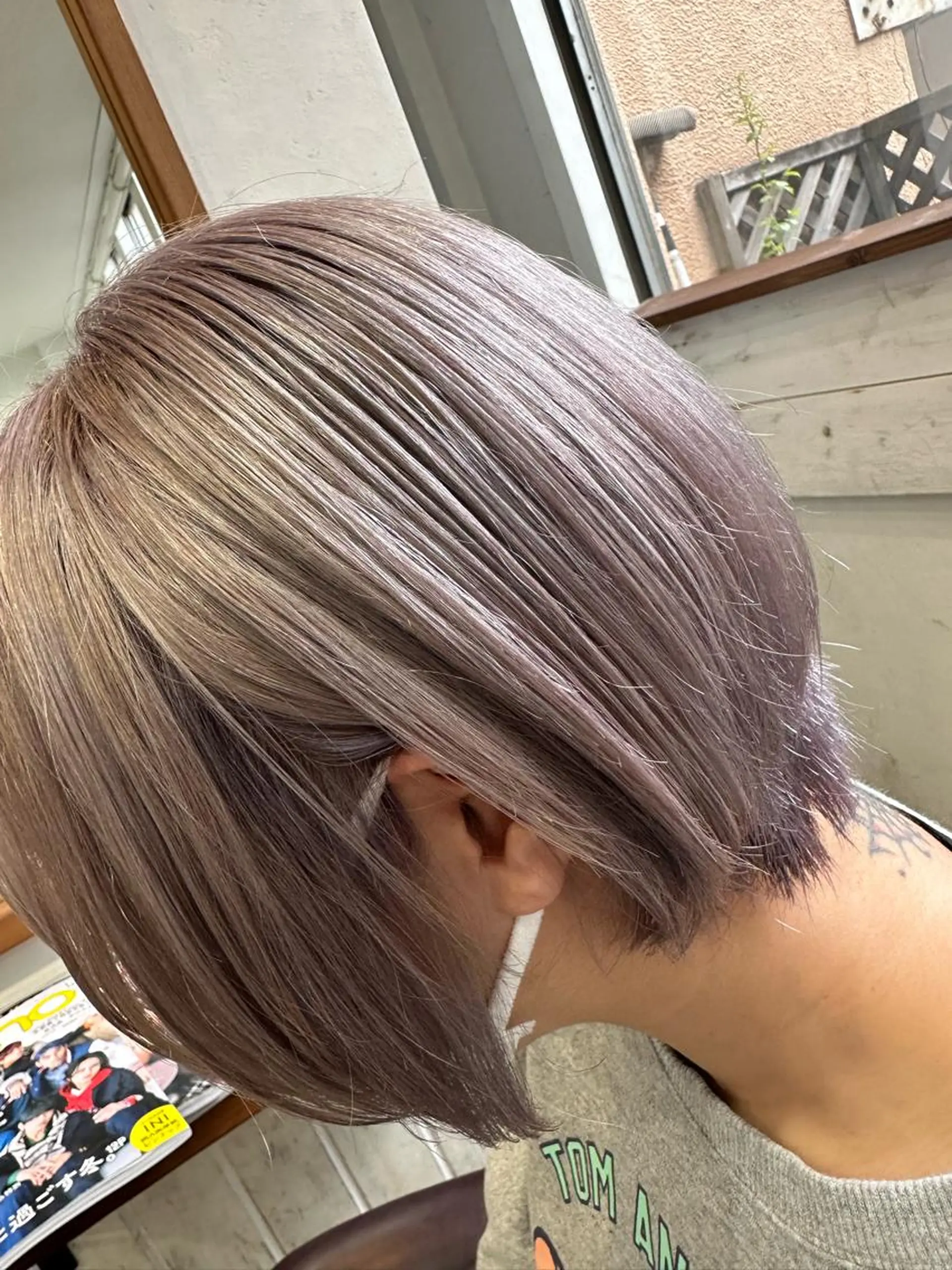 ショート カラー ブリーチ毛縮毛矯正 👑山口のヘアスタイル