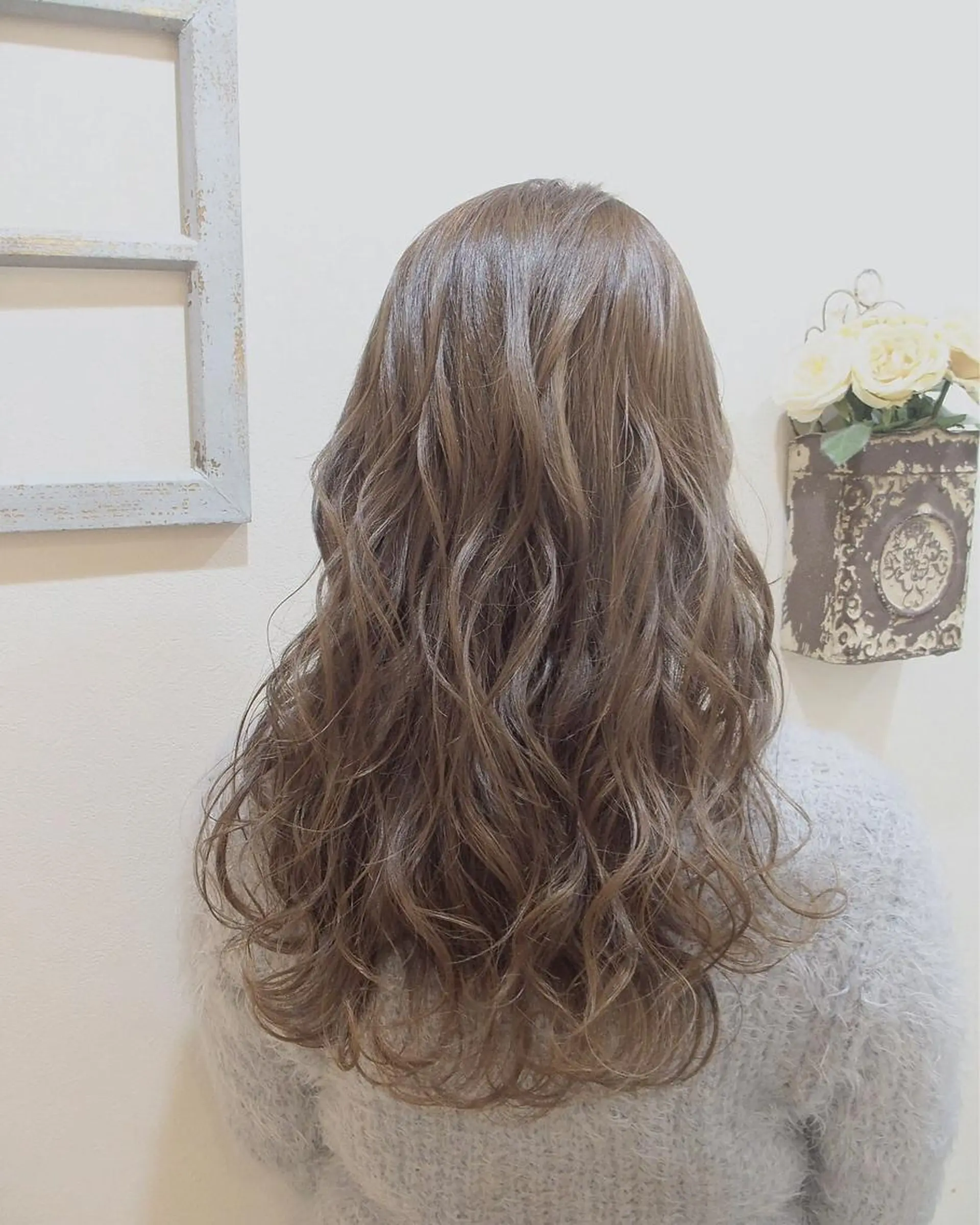 ロング カラー グレージュ ピンクカラー hair salon Ranun髪質改善のヘアスタイル