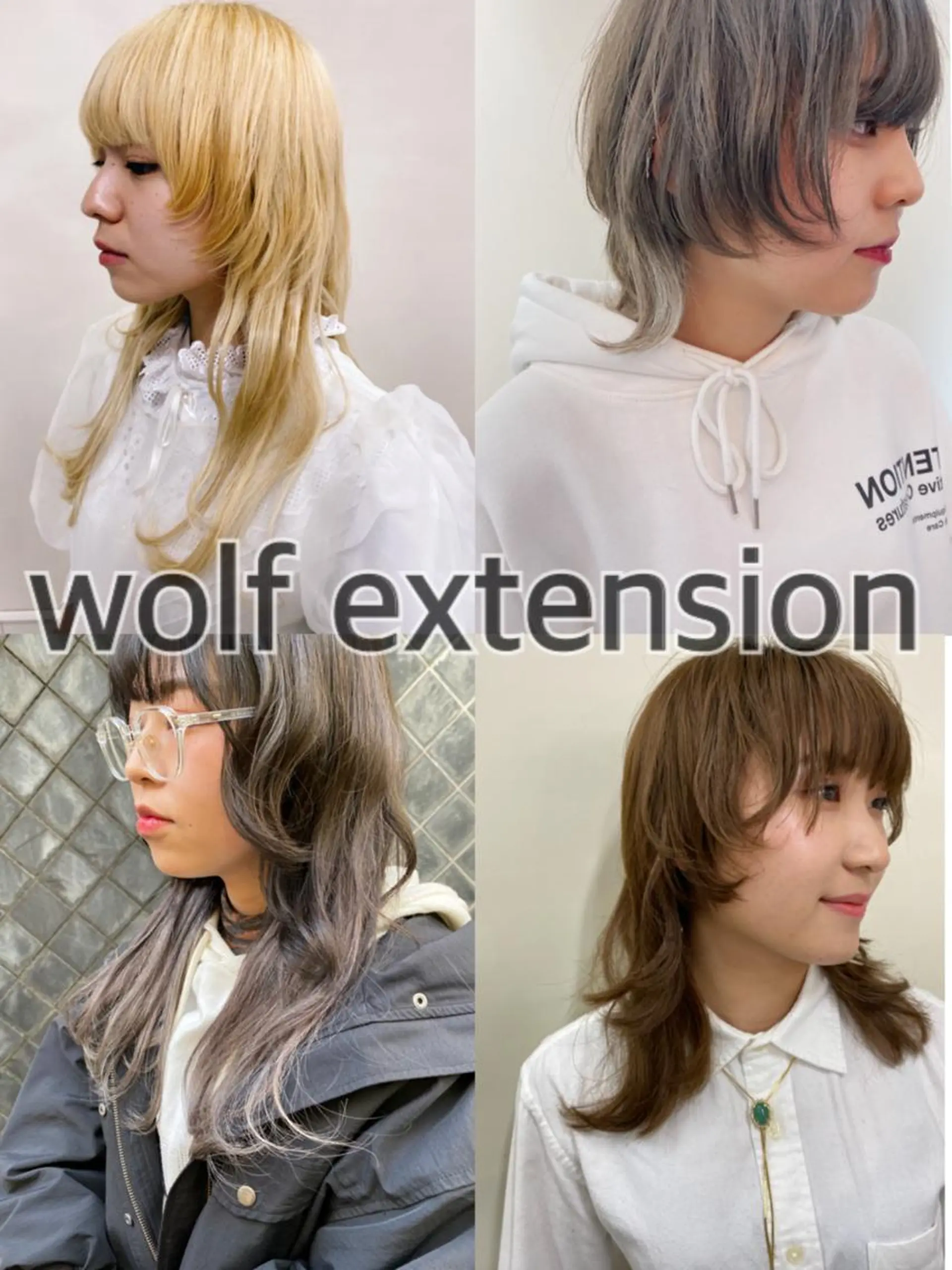 ミディアム カラー ヘアアレンジ カット エクステ レイヤーウルフ エクステ磯部のヘアスタイル