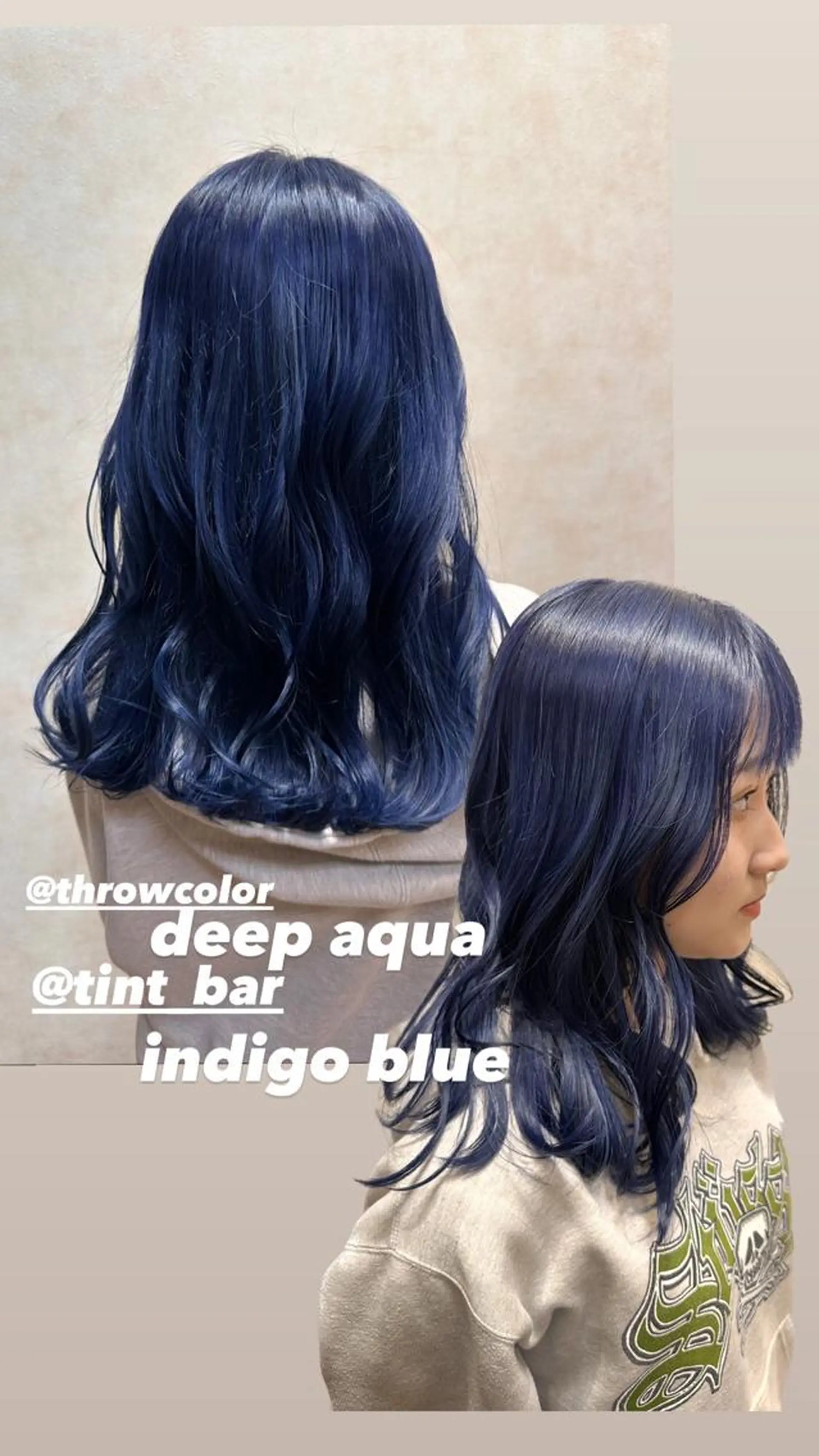 ミディアム カラー ブリーチ ブルーカラー ネイビーカラー アメイジングヘアー 千歳店　福嶋のヘアスタイル