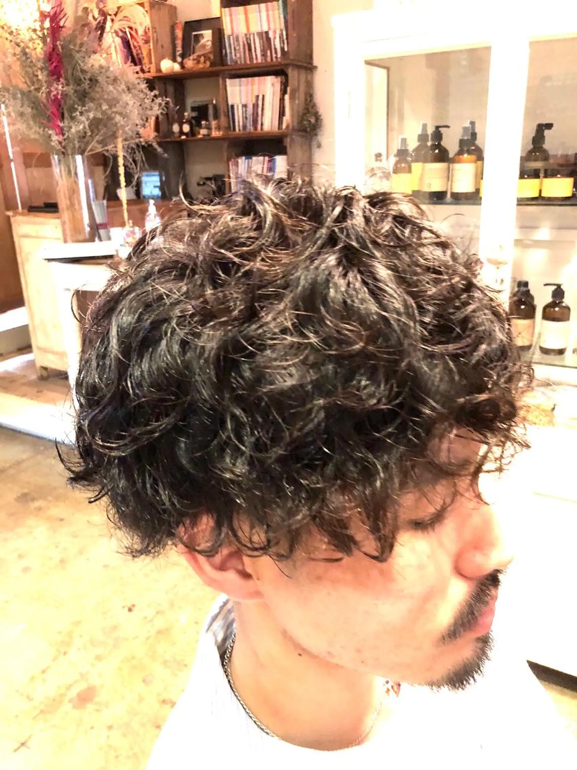 パーマ メンズ マッシュ メンズパーマ オオシロ ユウマのヘアスタイル