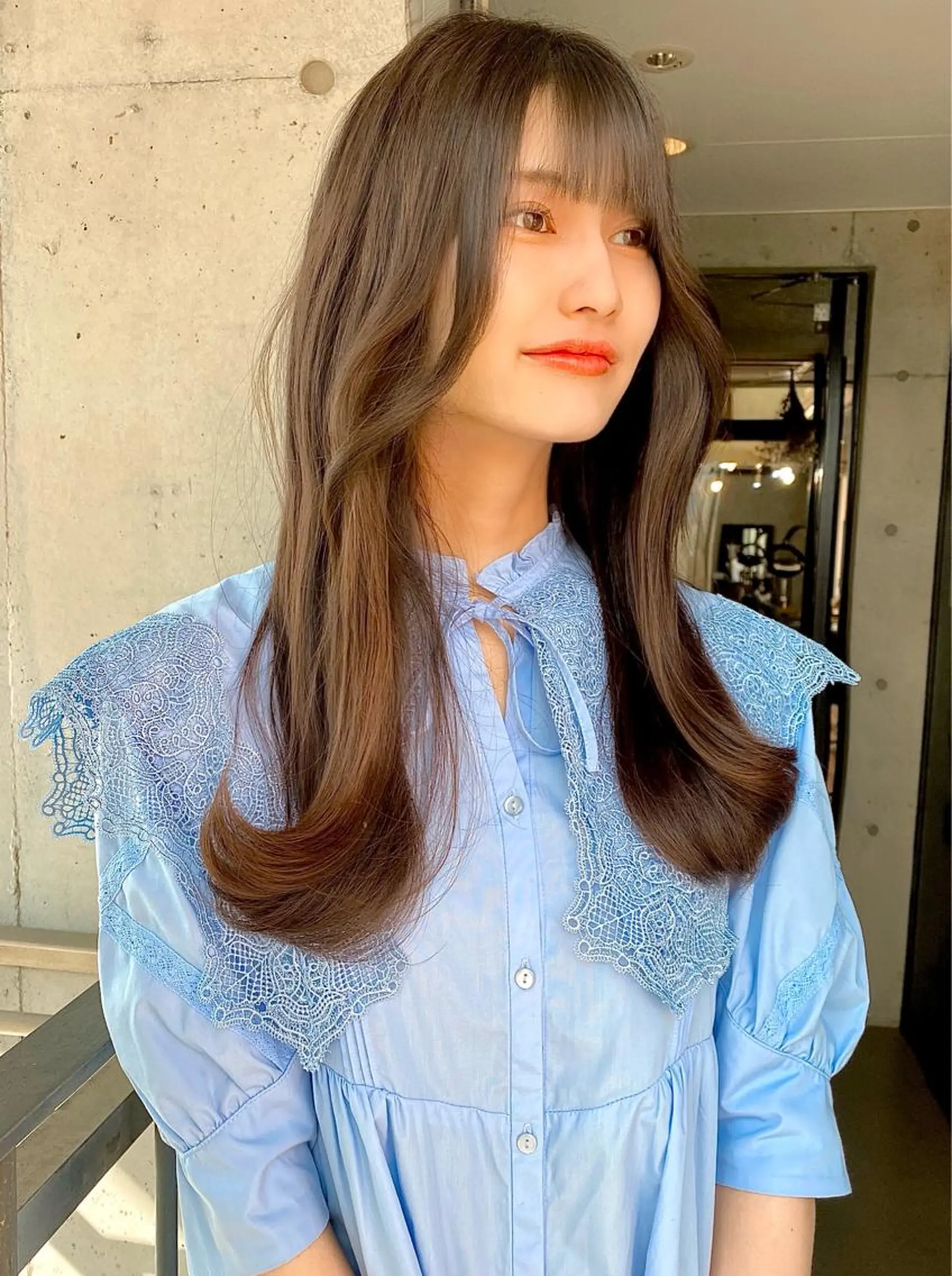 セミロング ボブ くびれヘア エギョモリ 韓国風ヘア レイヤーカット 大人可愛いヘア 大田のヘアスタイル