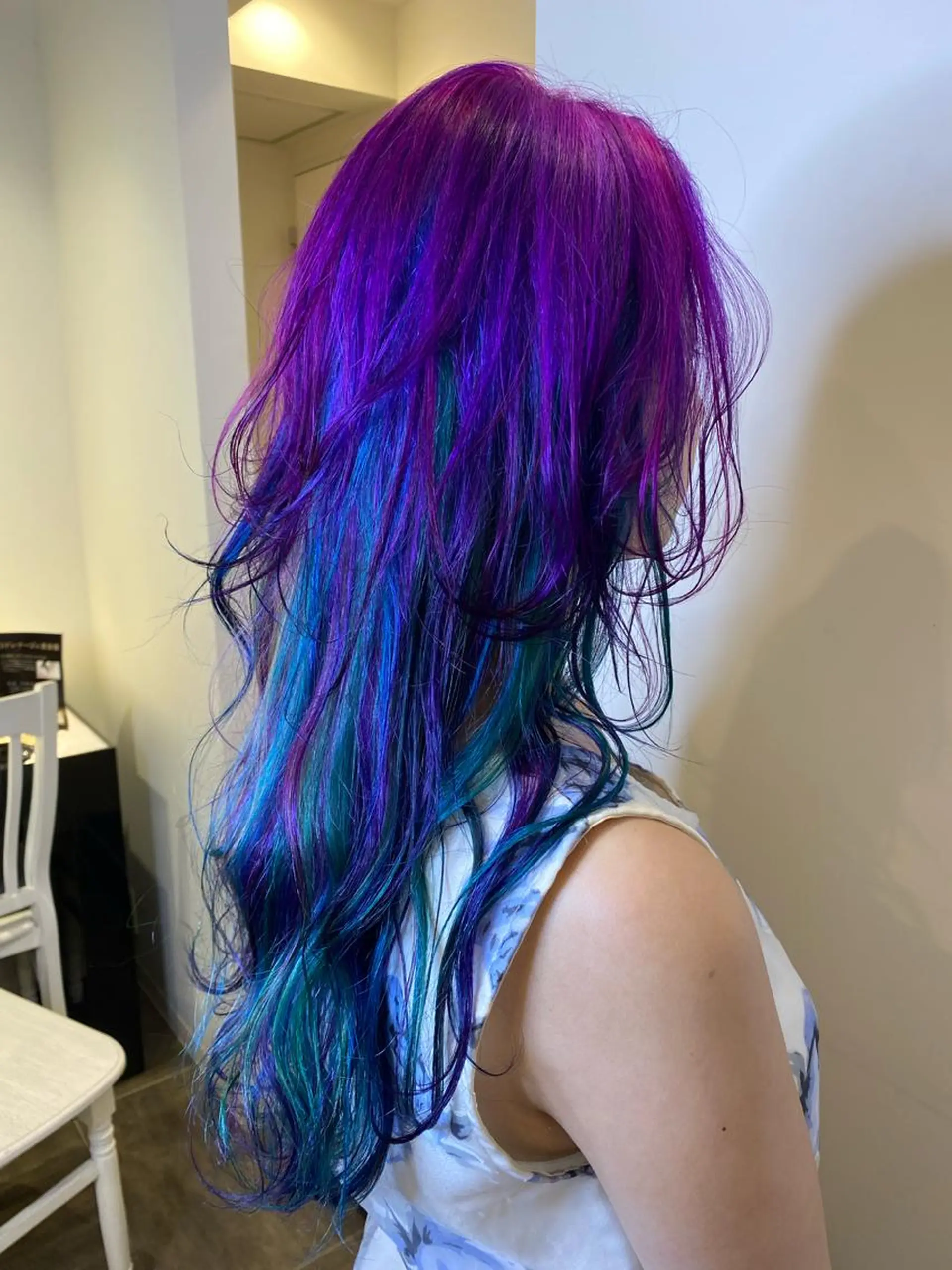 ロング カラー ハイライト/ブリーチ バレイヤージュ関佳祐のヘアスタイル