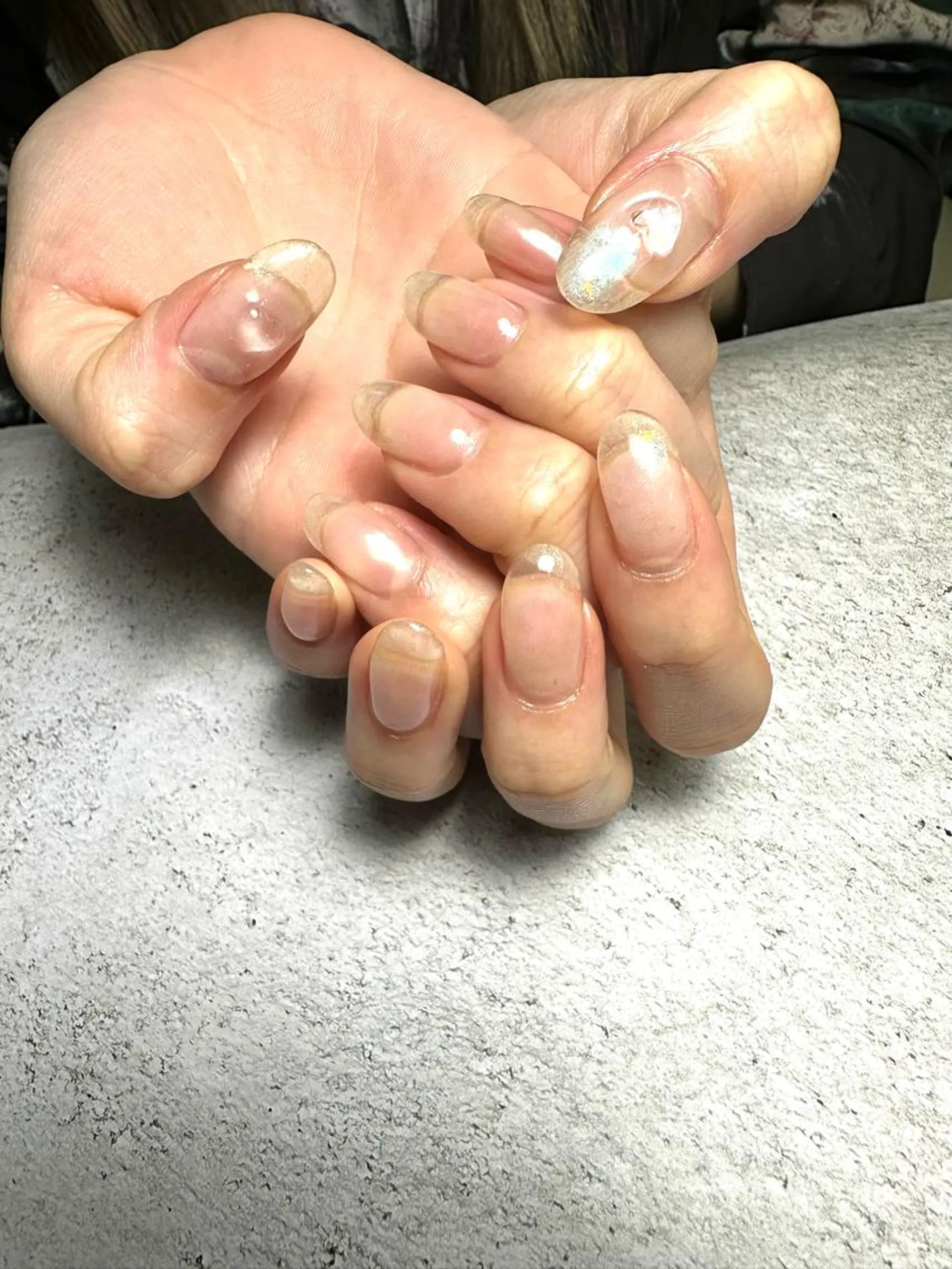 ネイル オーロラネイル ハート ハンドネイル MELLMODE所属・Nakano Kanaのネイルデザイン